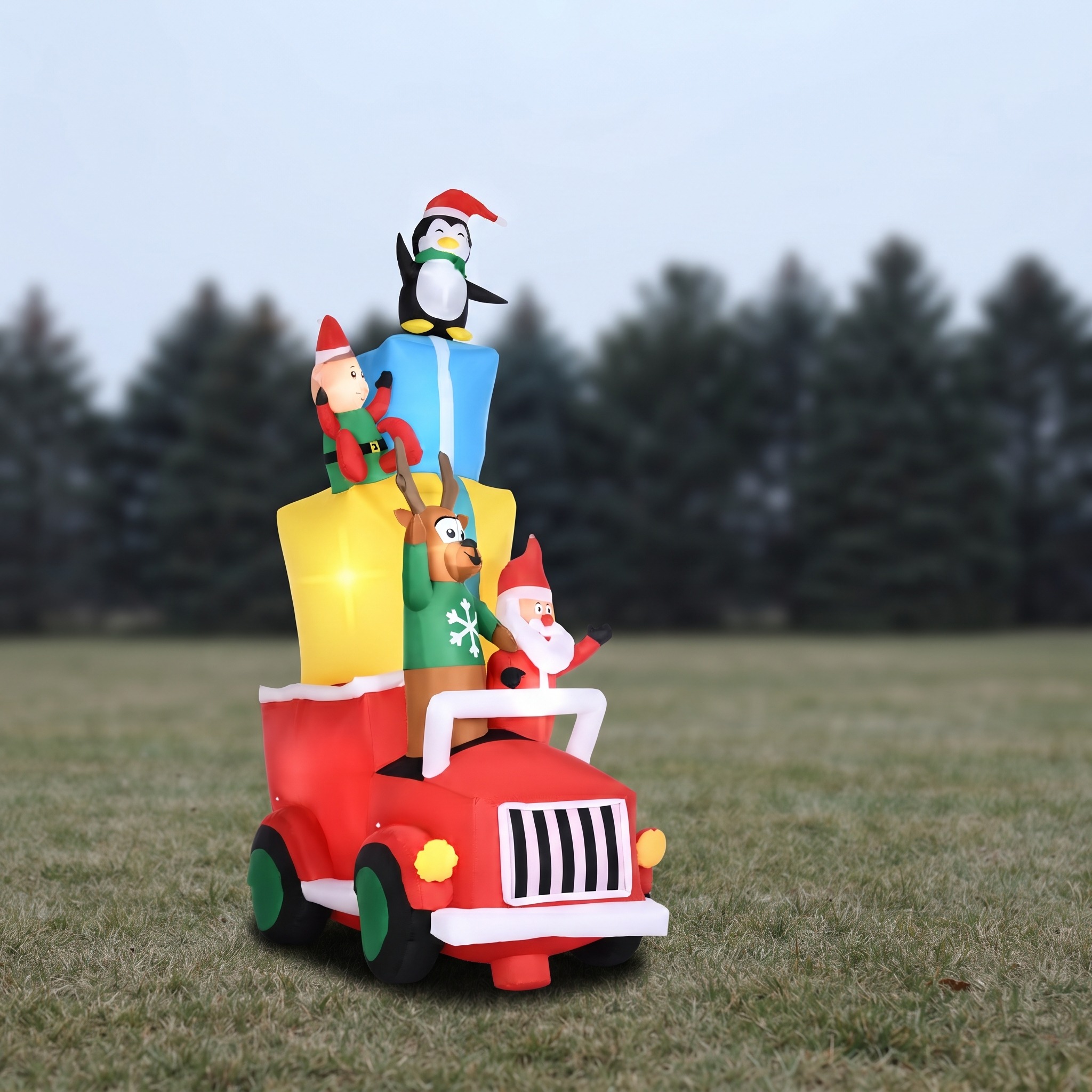 9 ft Christmas Inflatable Santa Gift Car with LED Lights, photo 3 of 5