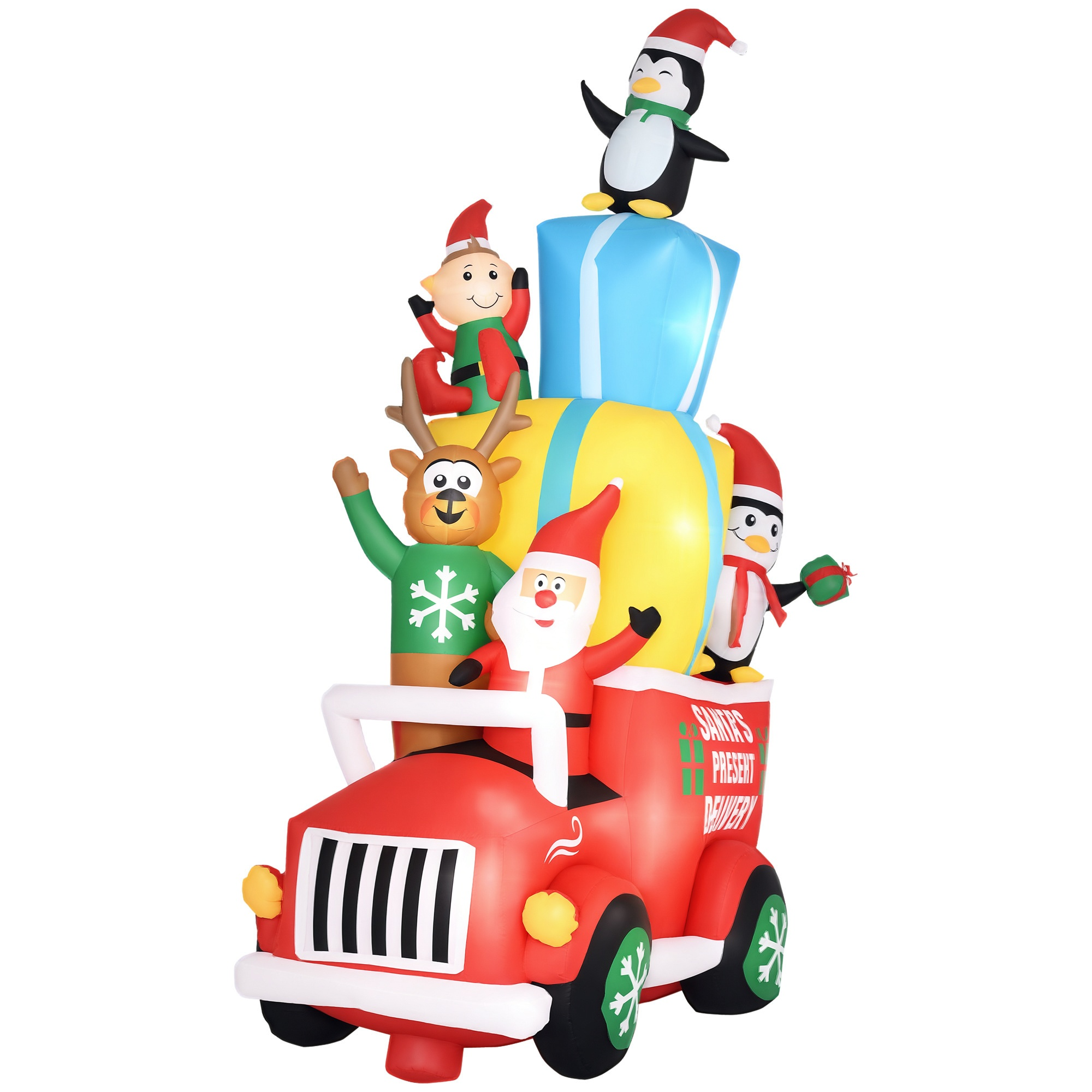 9 ft Christmas Inflatable Santa Gift Car with LED Lights, photo 4 of 5