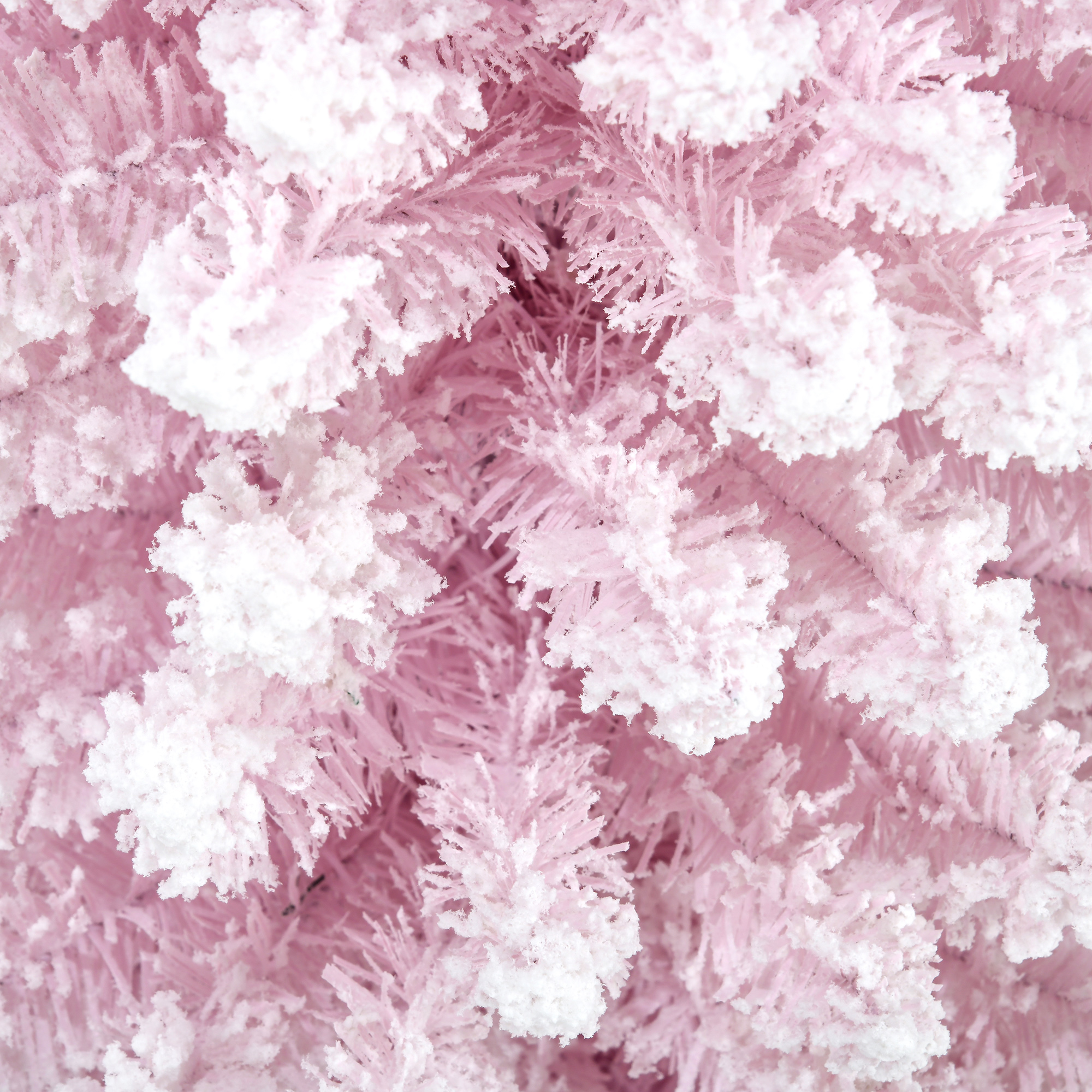 7 ft Pencil Christmas Tree with Snow Flocking, Unlit, Pink, photo 4 of 5
