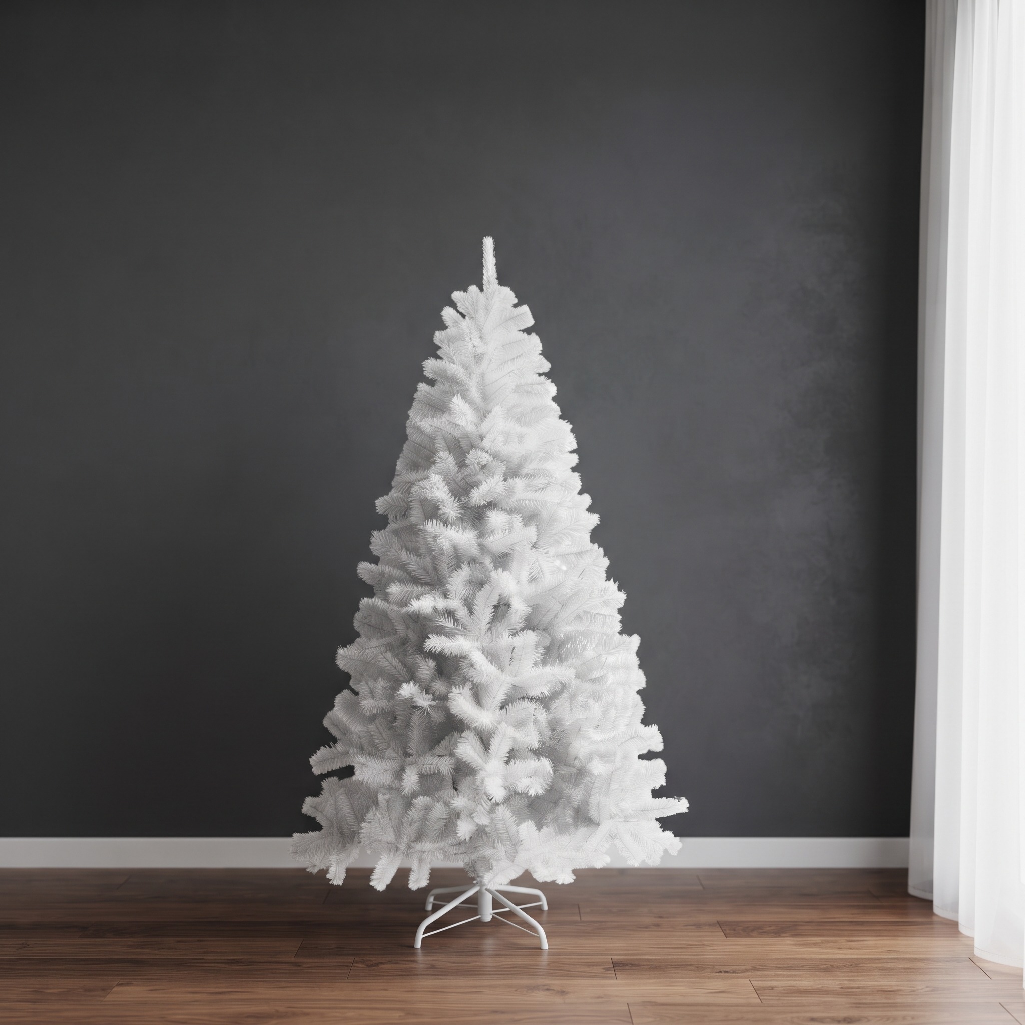 9 ft Artificial Christmas Tree, Unlit, White, photo 3 of 5