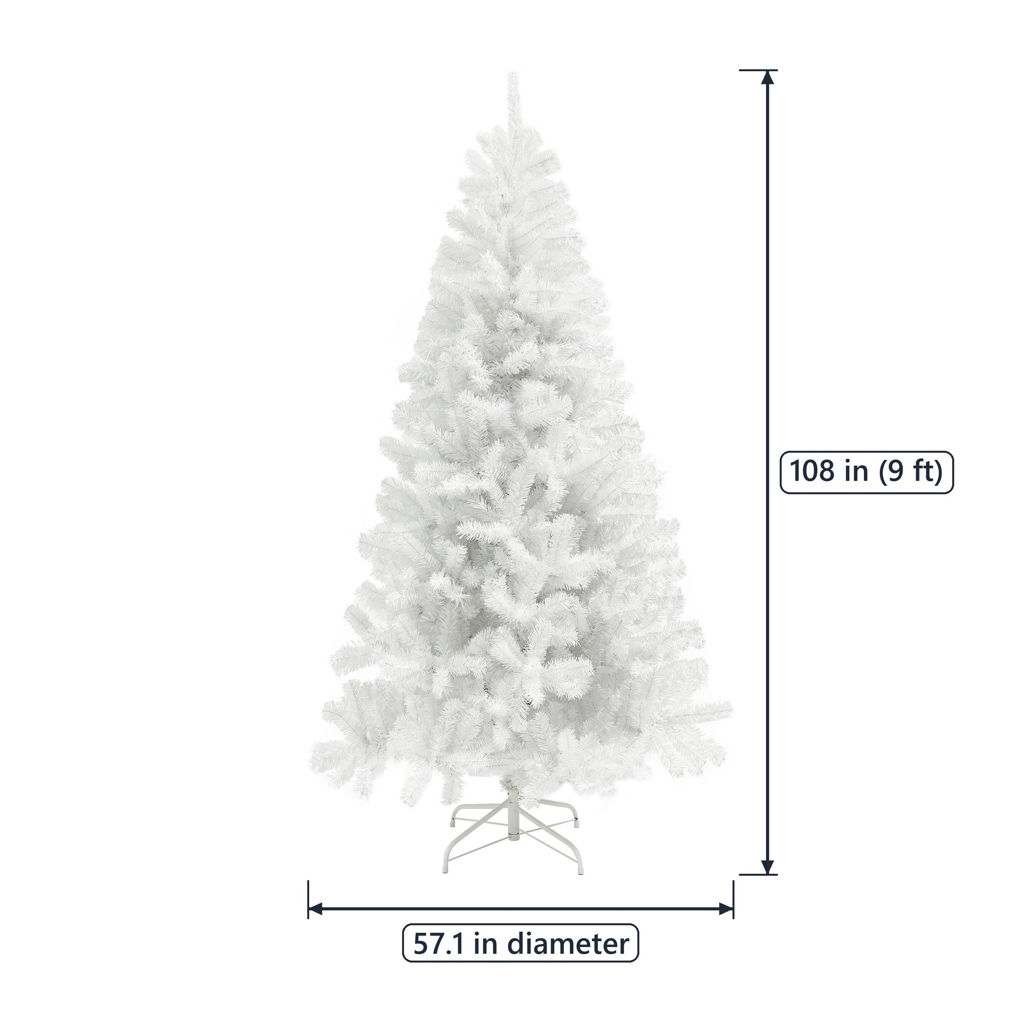 9 ft Artificial Christmas Tree, Unlit, White, photo 2 of 5
