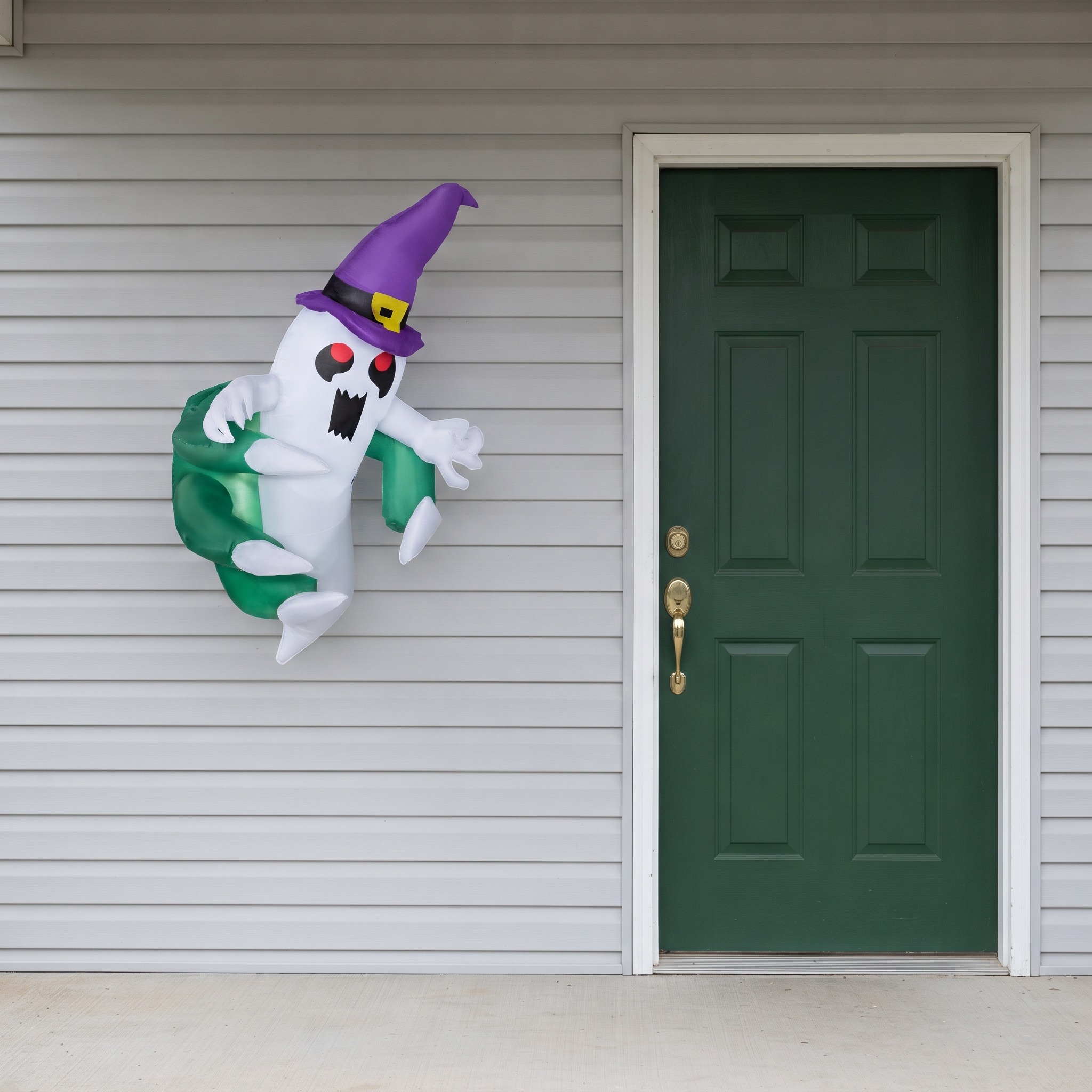 Inflatable Halloween Ghost with Purple Hat and LED, 47 in, photo 2 of 5
