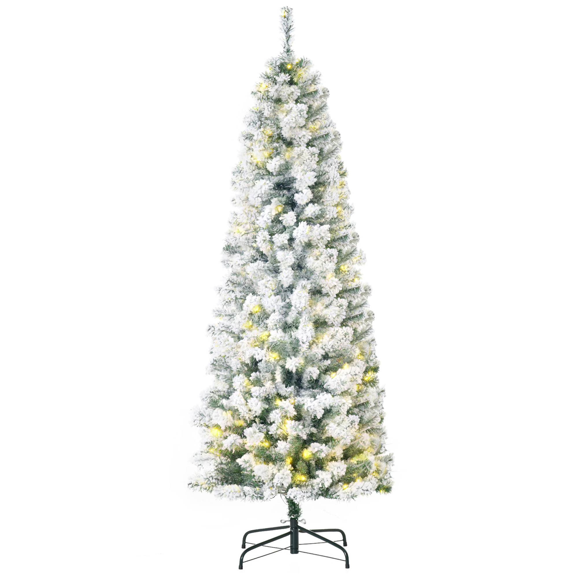 6 ft Pencil Christmas Tree, Pre-Lit and Flocked, photo 3 of 5