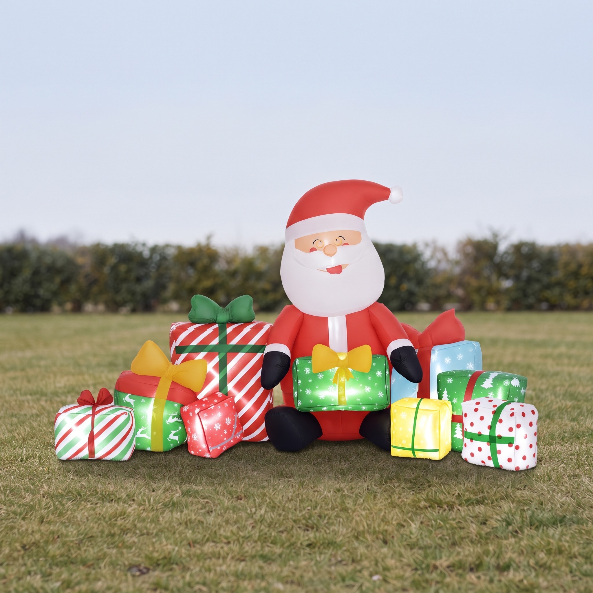Christmas Inflatable Santa with Gift Boxes, 118 in Wide, photo 2 of 5