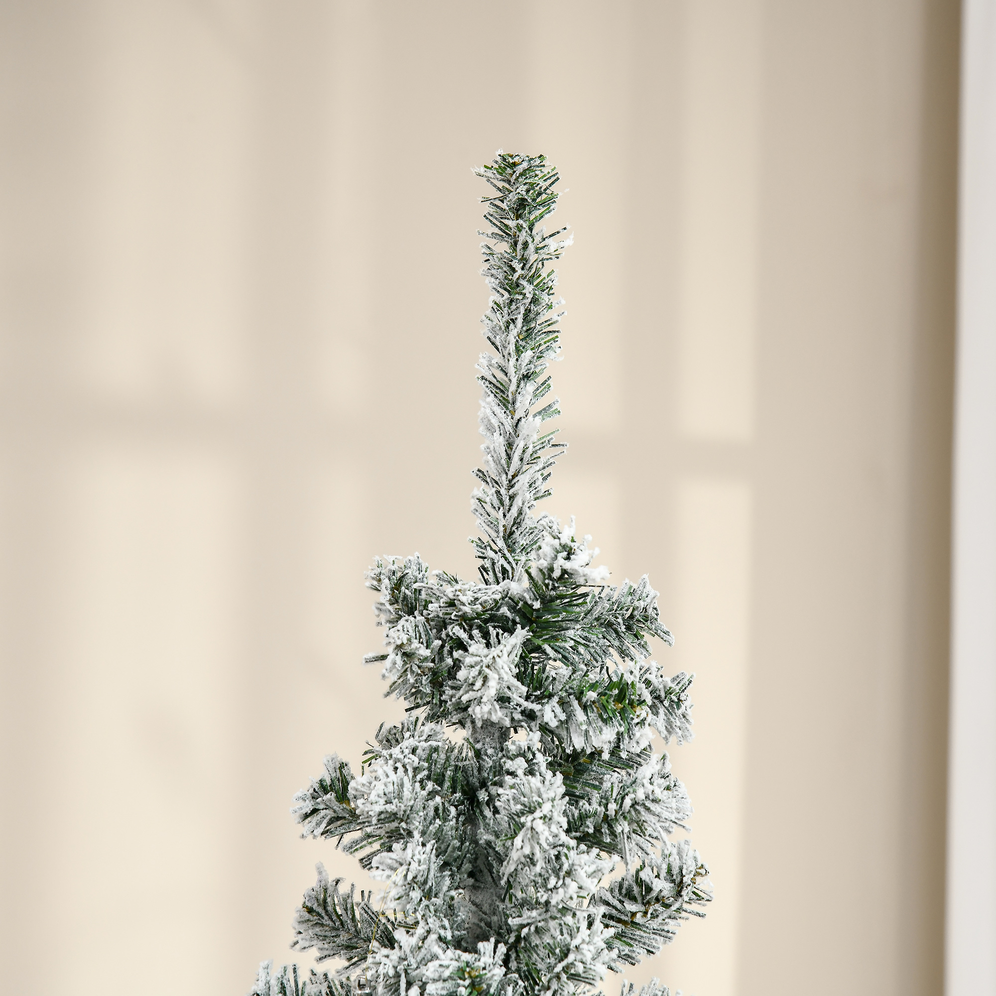 6 ft Christmas Tree with Faux Snow, Pencil, Green, photo 5 of 5