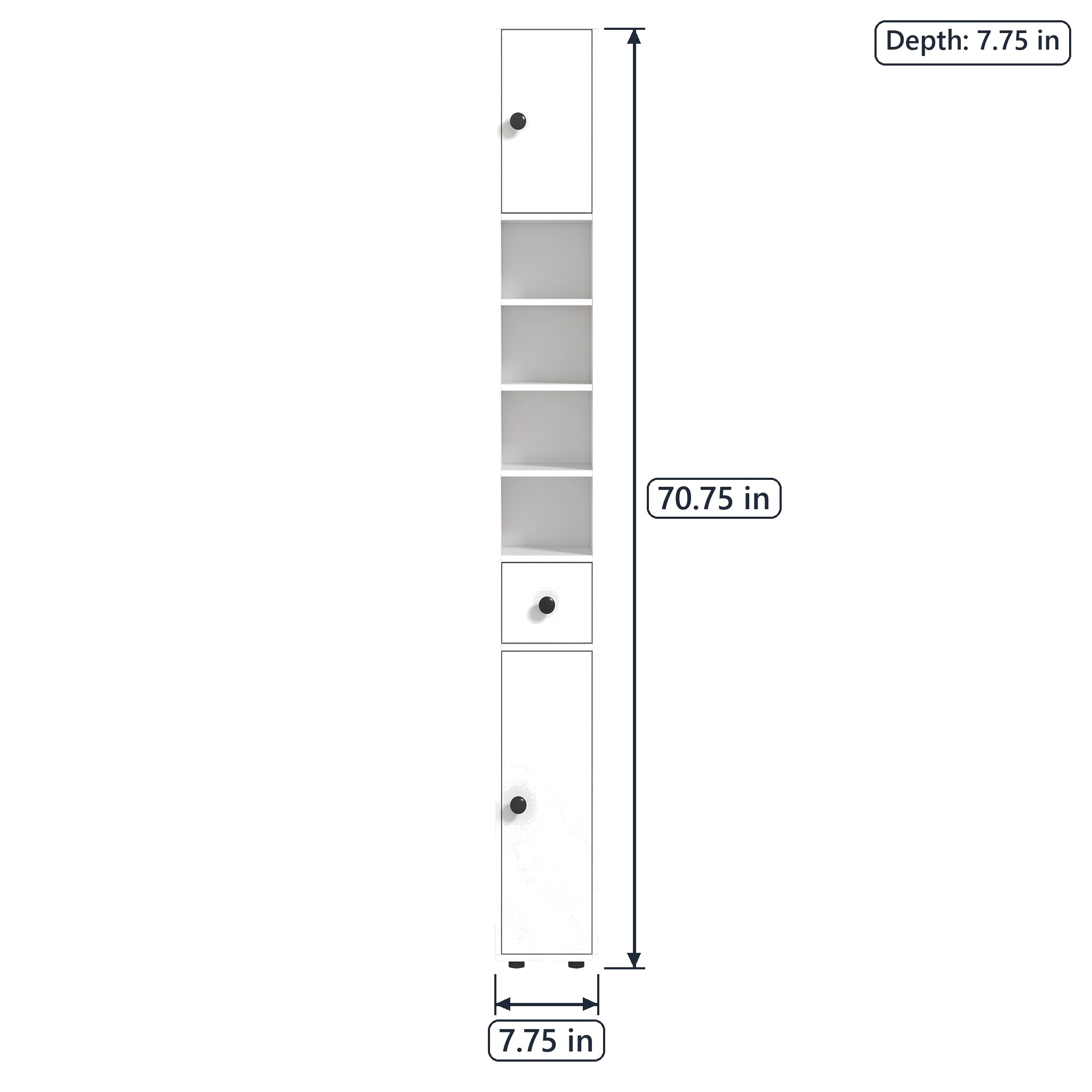 71 in Bathroom Cabinet with Open Shelves, White, photo 2 of 5