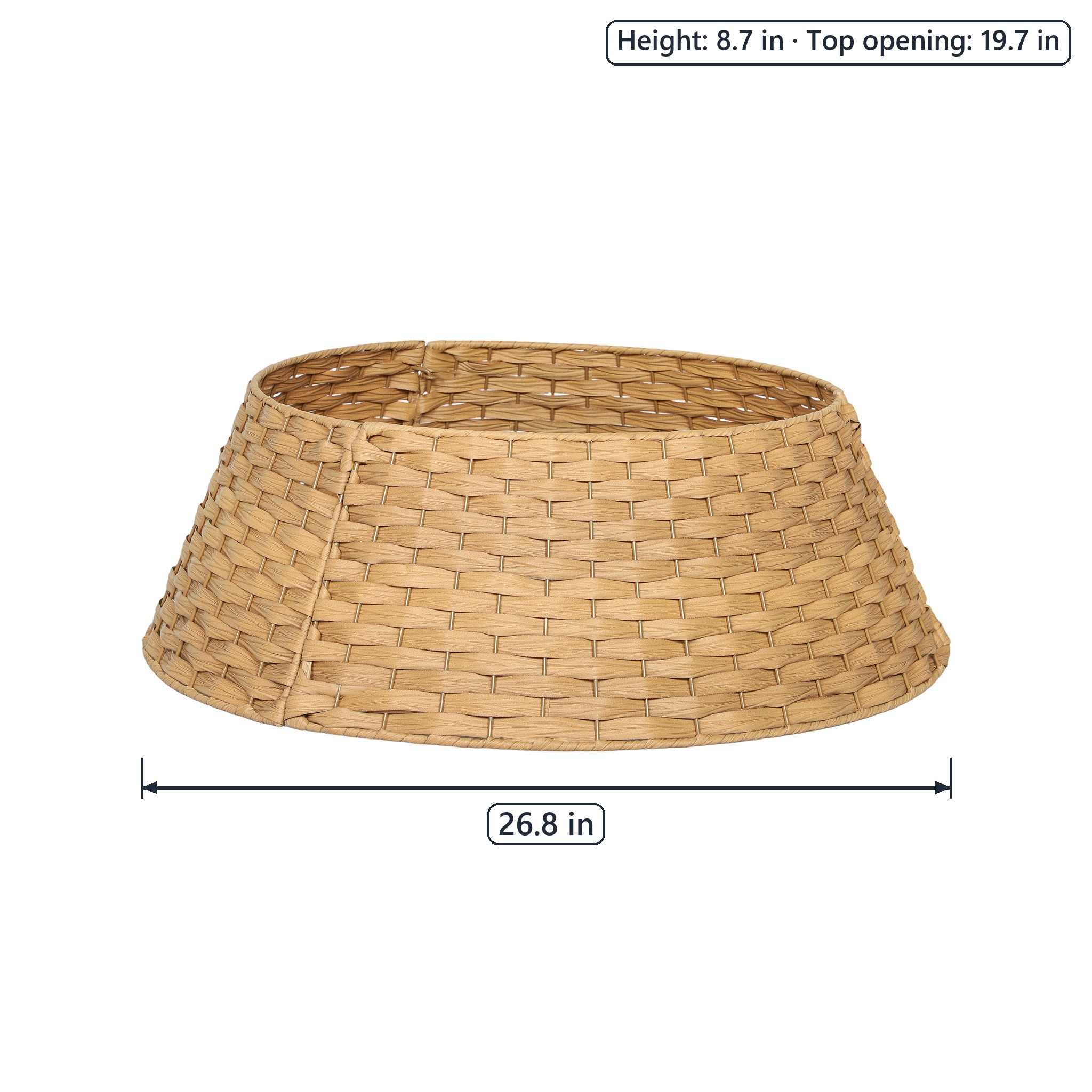 Christmas Tree Collar with Woven Panels, 27 in, Natural, photo 2 of 5
