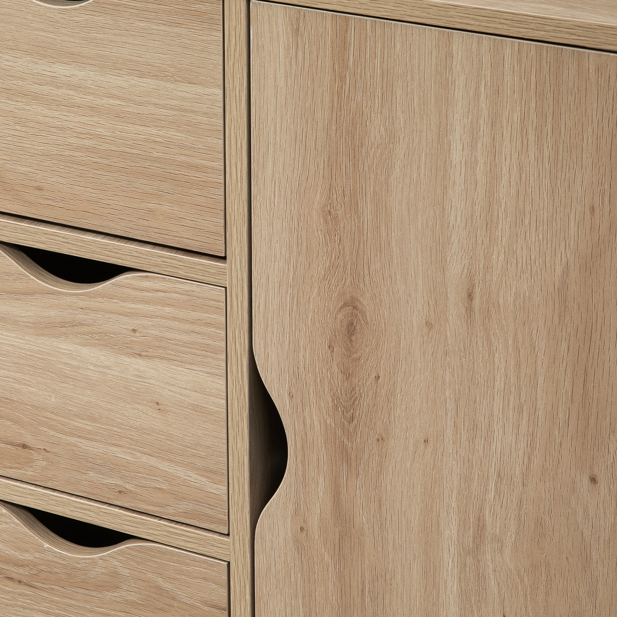4-Drawer Storage Cabinet with Door, 21 in, Oak, photo 5 of 5