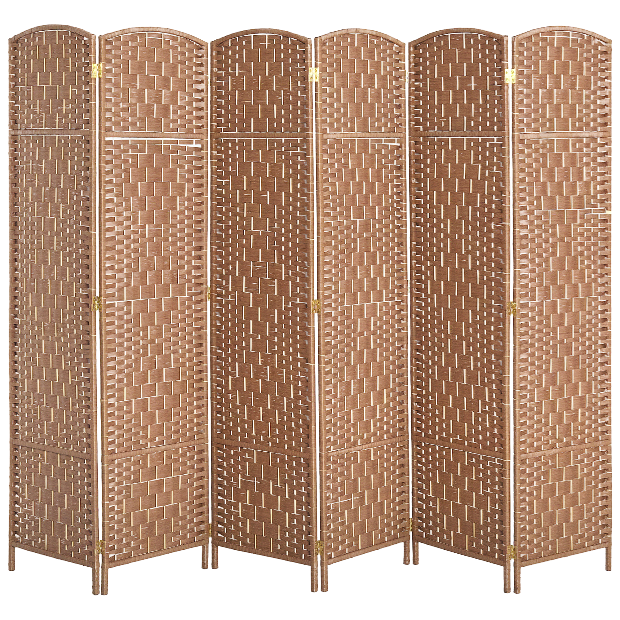 6-Panel Room Divider with Paper Rope Weave, Natural, photo 3 of 5