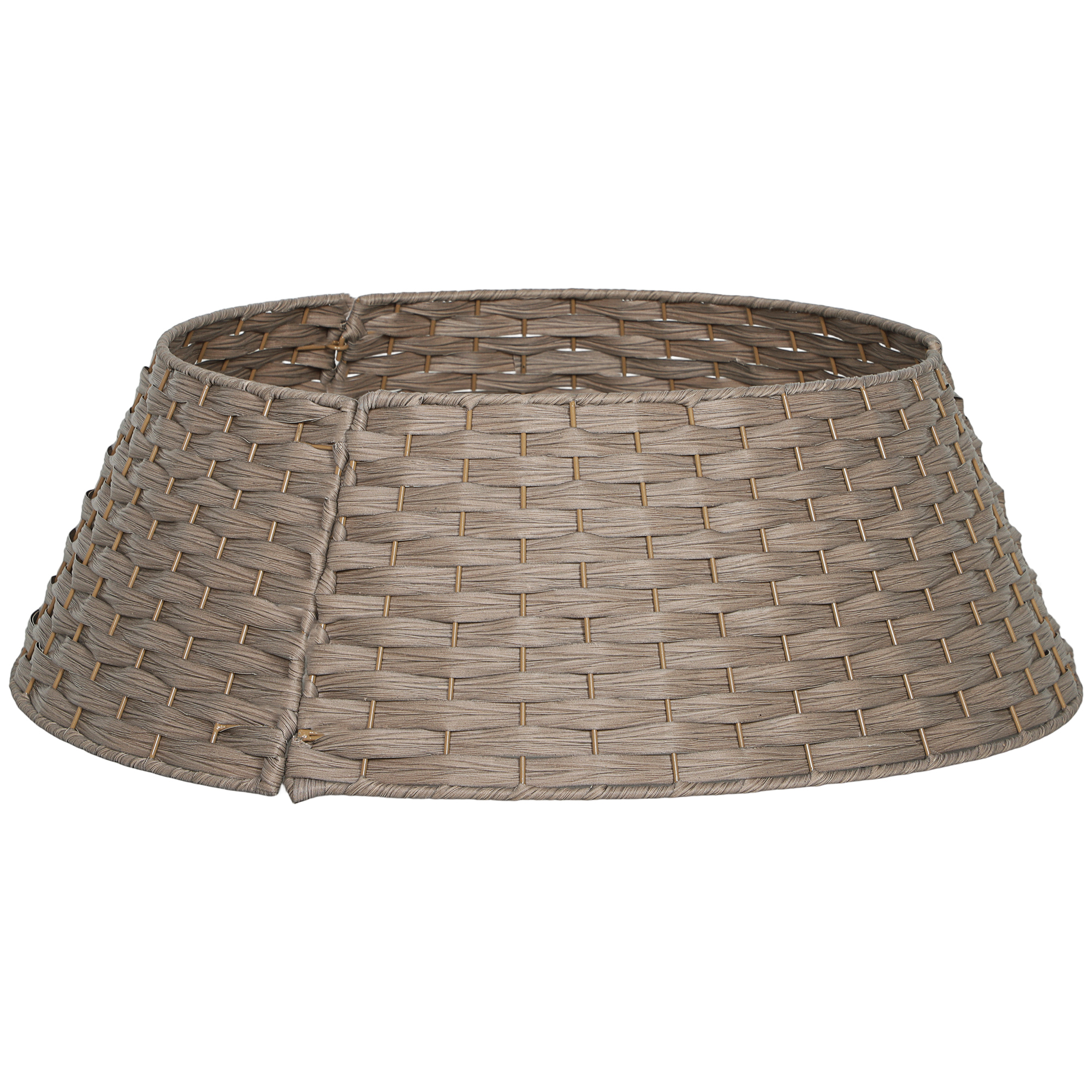 Christmas Tree Collar with Woven Panels, 27 in, Coffee, photo 3 of 5
