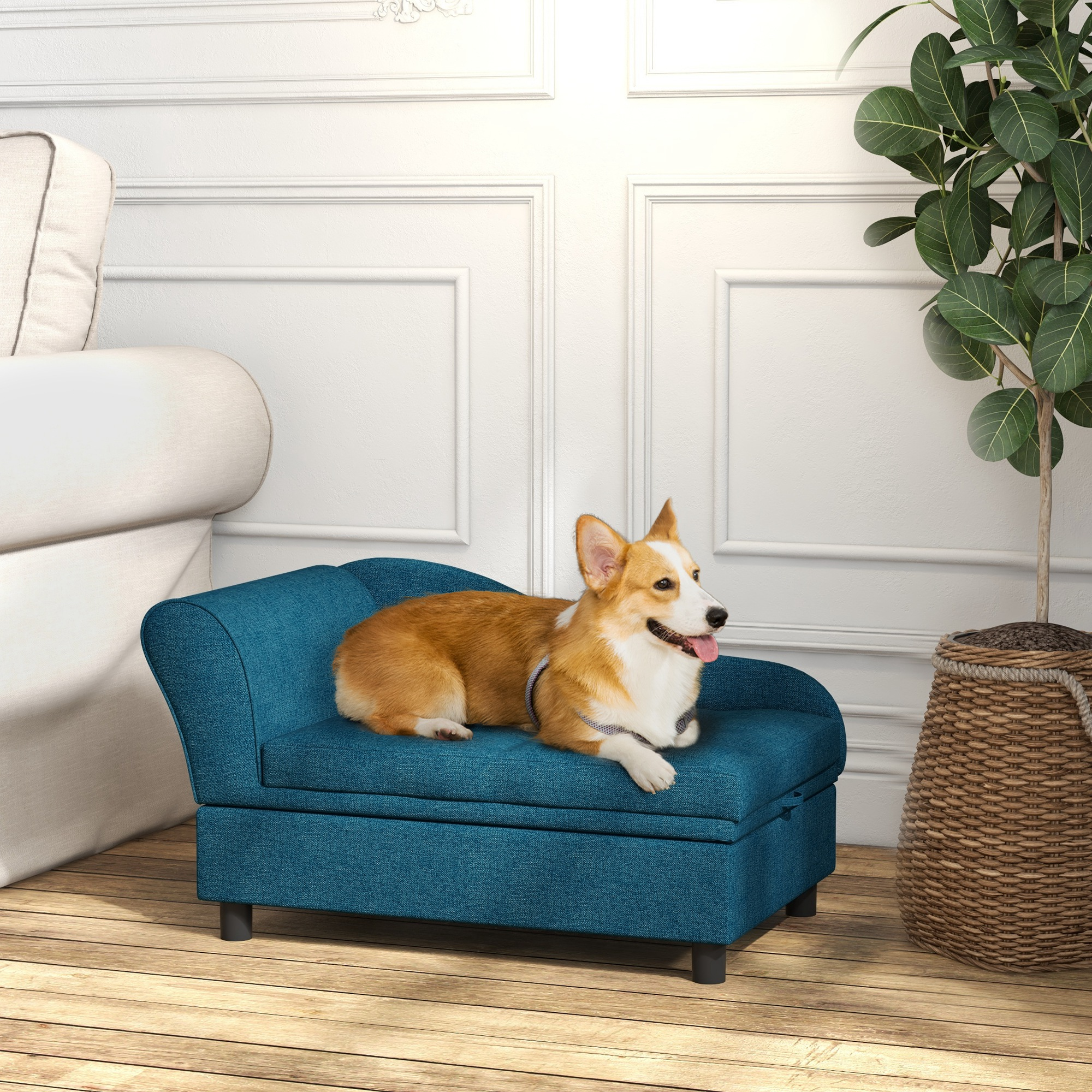 Dog Sofa with Hidden Storage, Dark Blue, photo 4 of 5