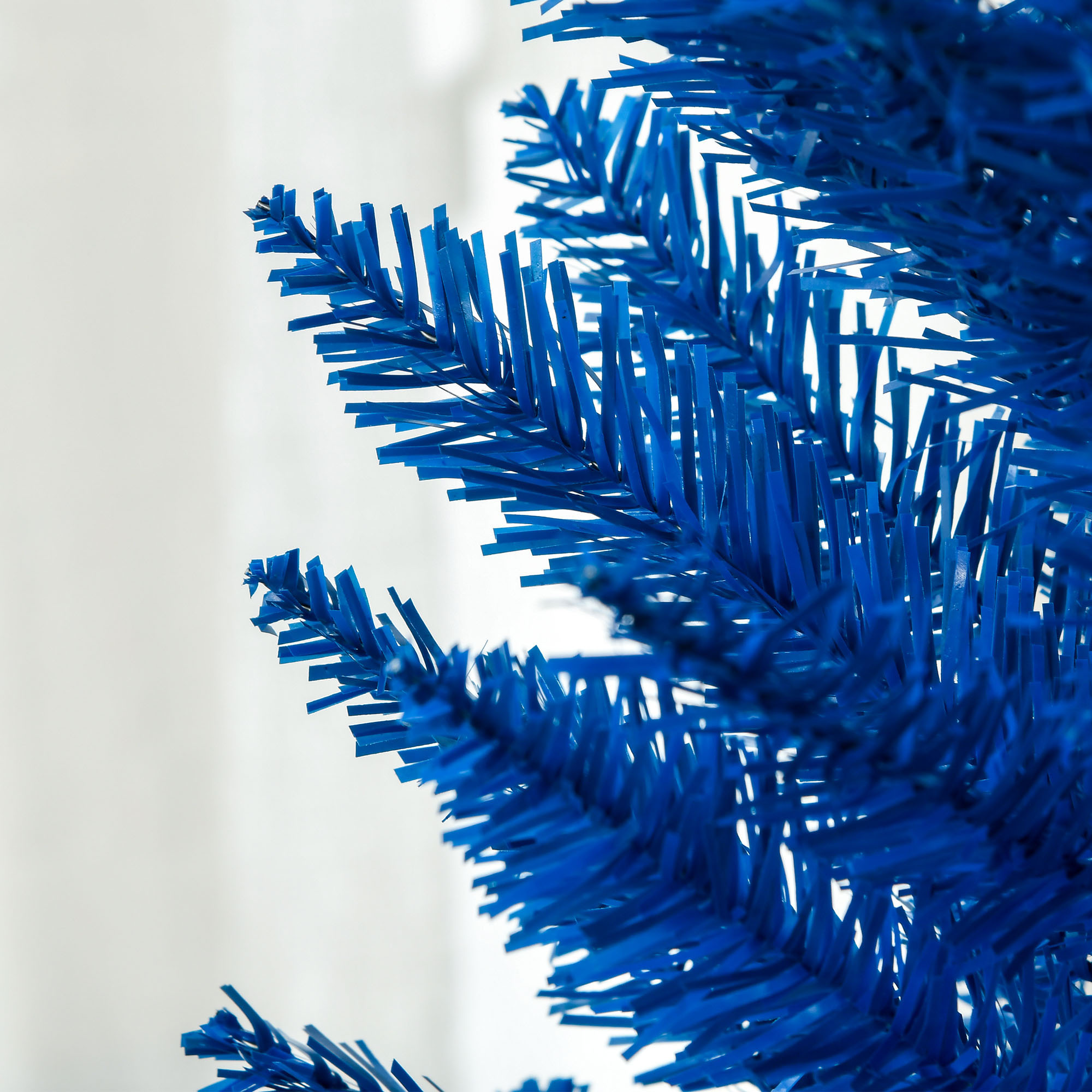 7-Foot Pencil Christmas Tree with Plastic Stand, Blue, photo 5 of 5