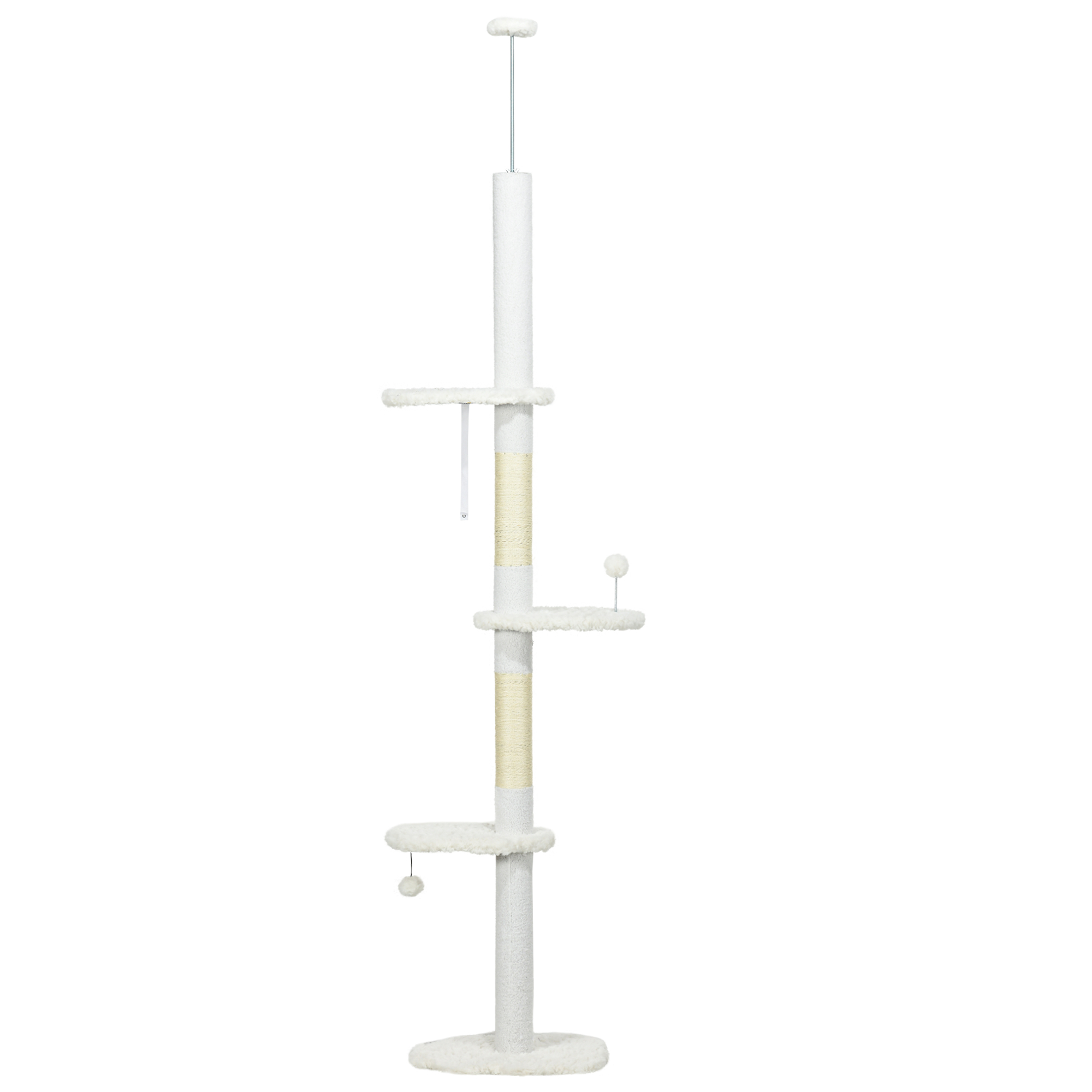Cat Tree with Cloud Perches, Floor-to-Ceiling, White, photo 3 of 5