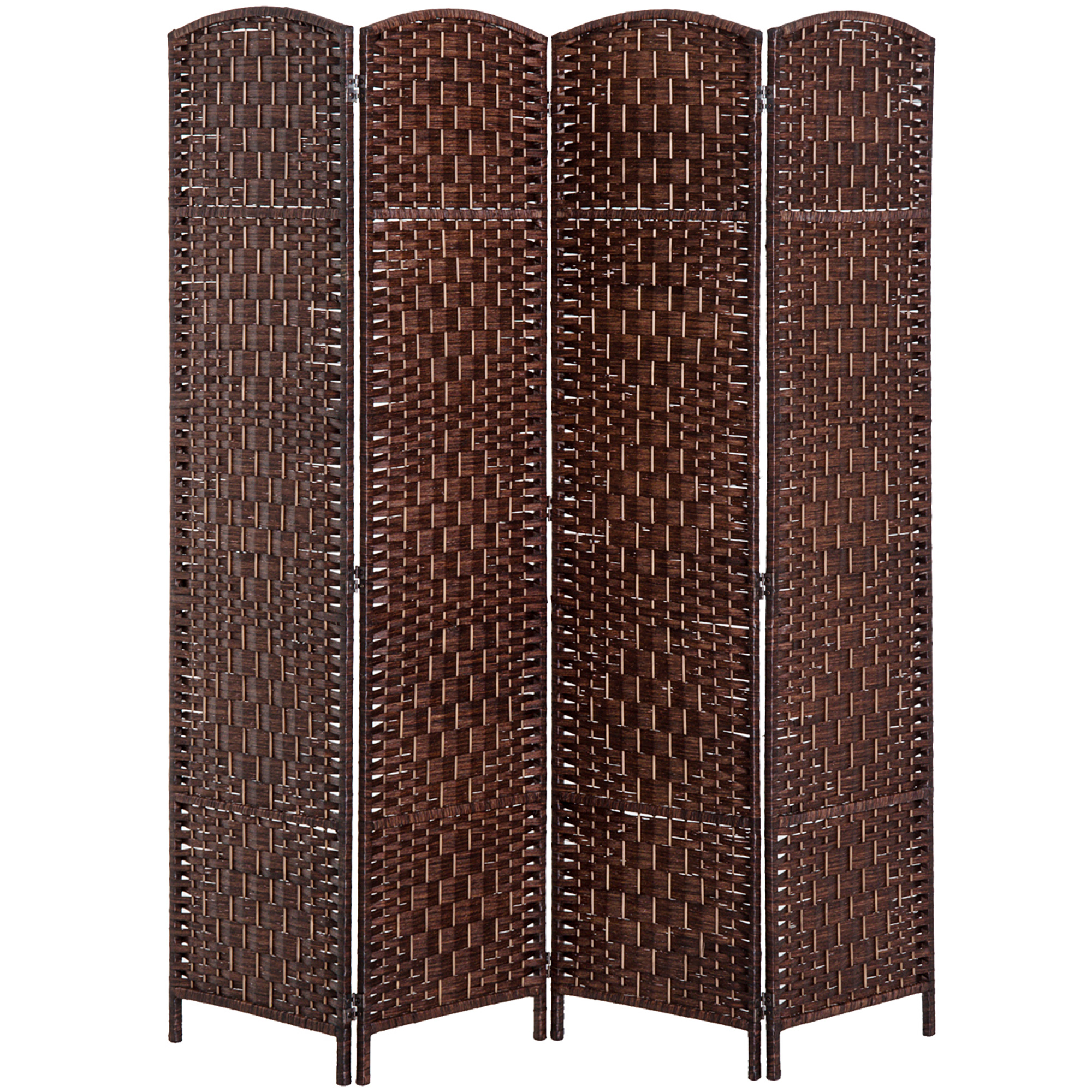 4-Panel Folding Room Divider, 71 in, Chestnut Brown, photo 4 of 5