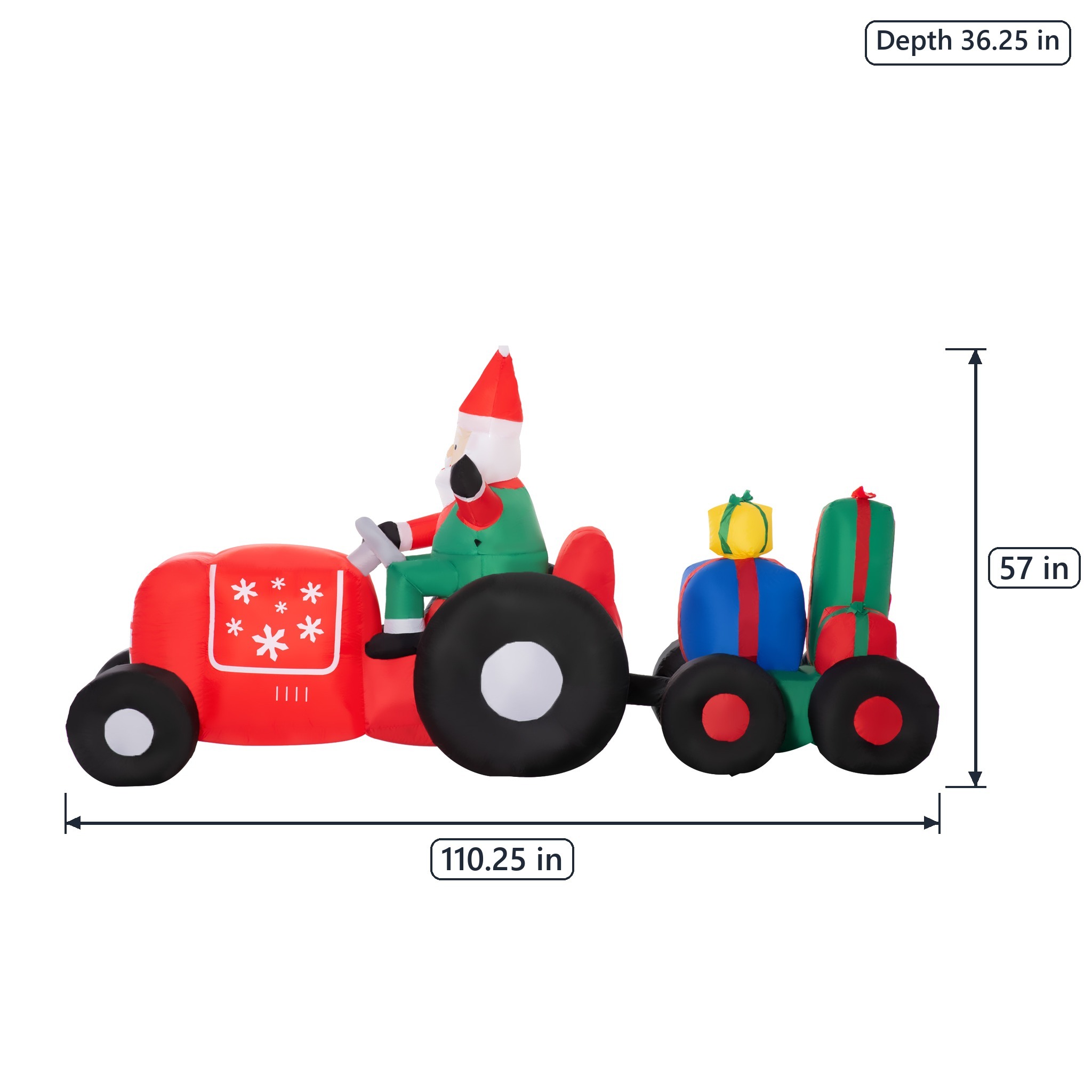 9-ft Santa Tractor Inflatable with LED Lights, photo 2 of 5