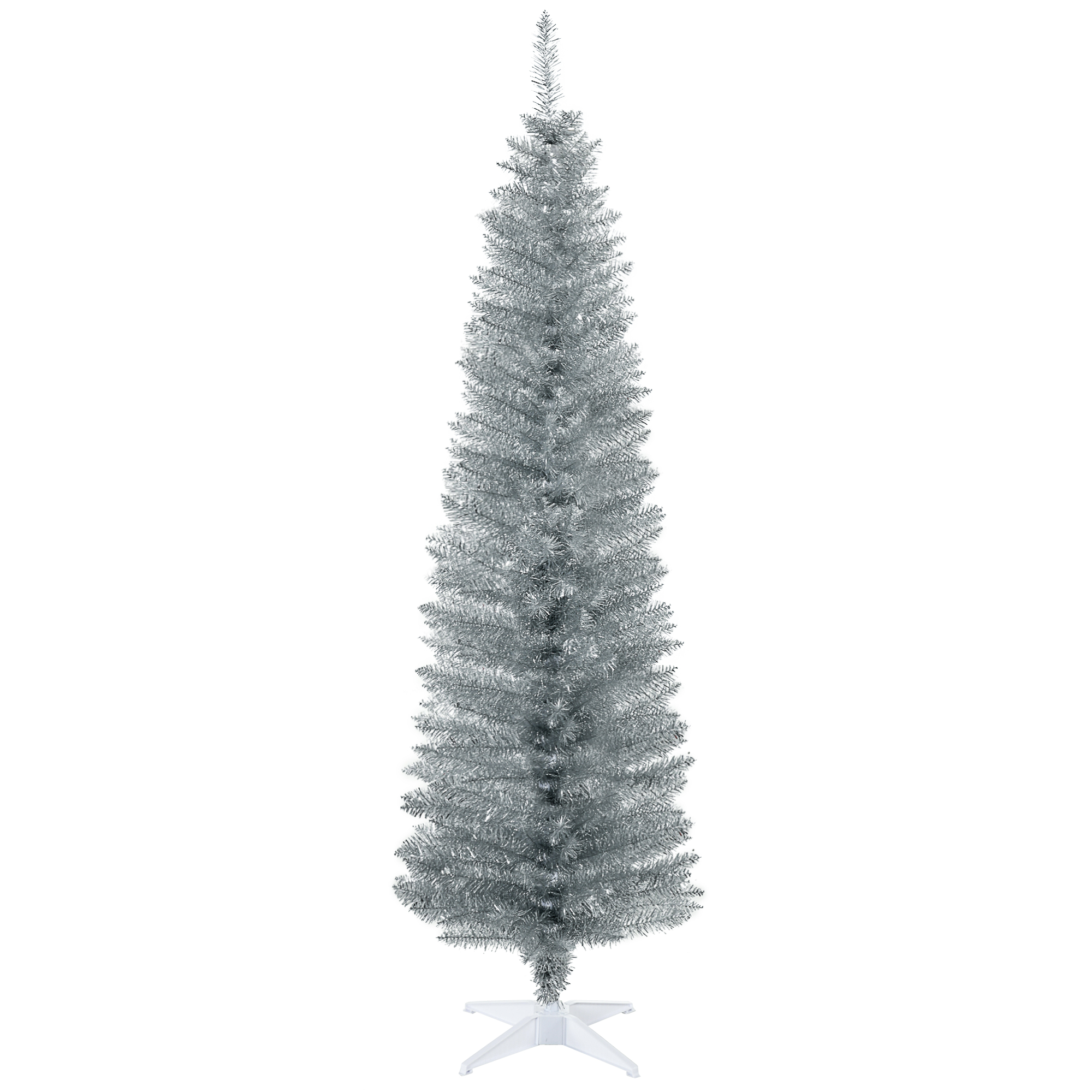 6 ft Christmas Tree with Slim Profile, Unlit, Silver, photo 4 of 5