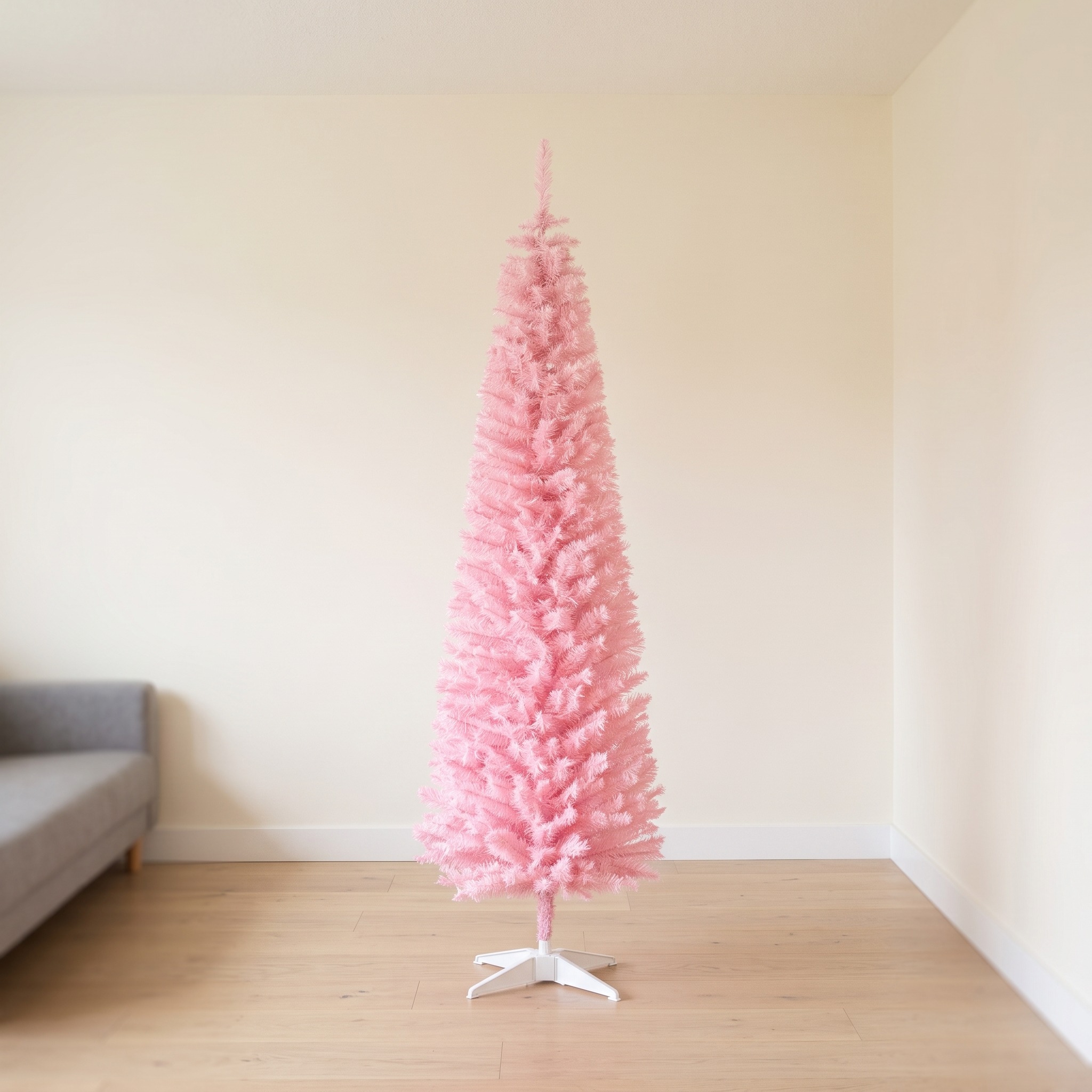 6 ft Pencil Christmas Tree with 390 Tips, Unlit, Pink, photo 2 of 5