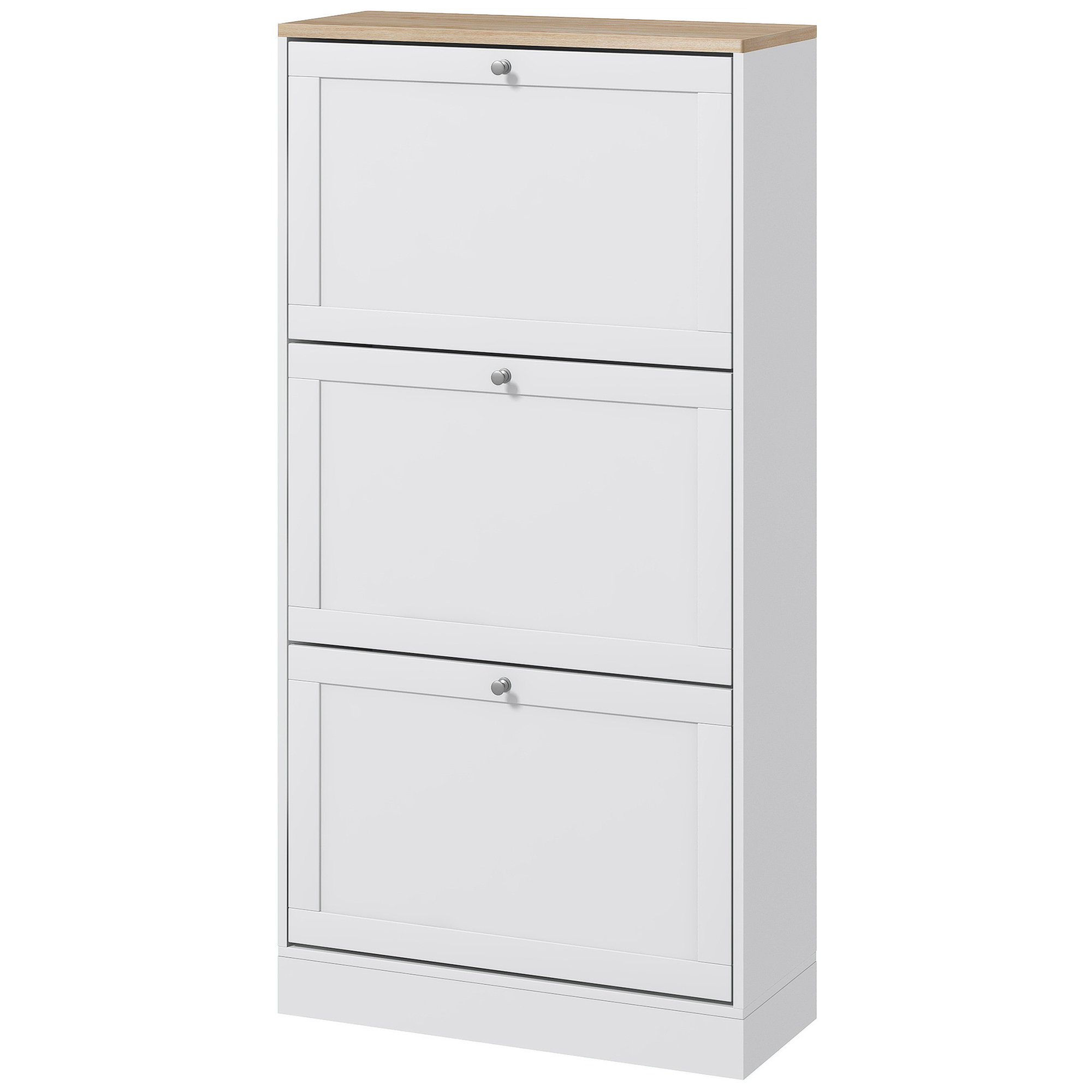 Shoe Cabinet with 3 Flip Drawers, White, photo 5 of 5