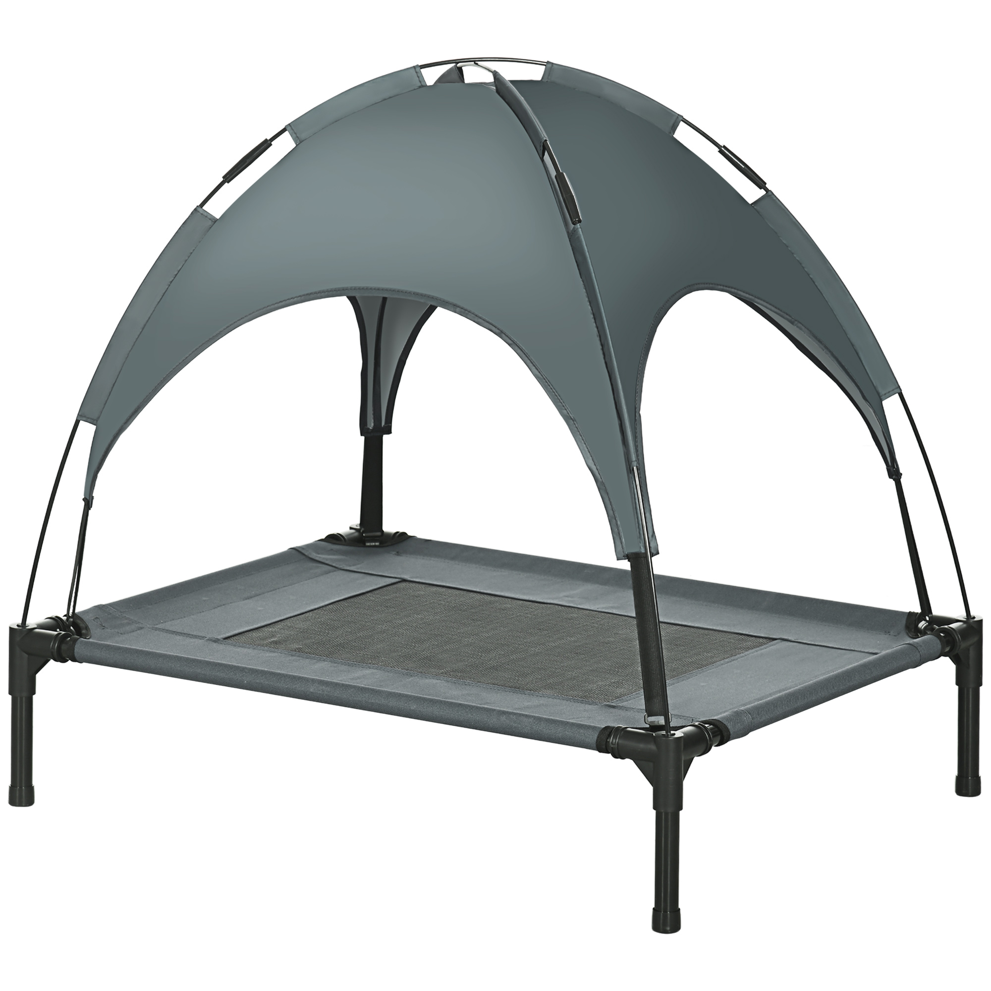 Elevated Dog Cot with Removable Canopy, Gray, photo 4 of 5