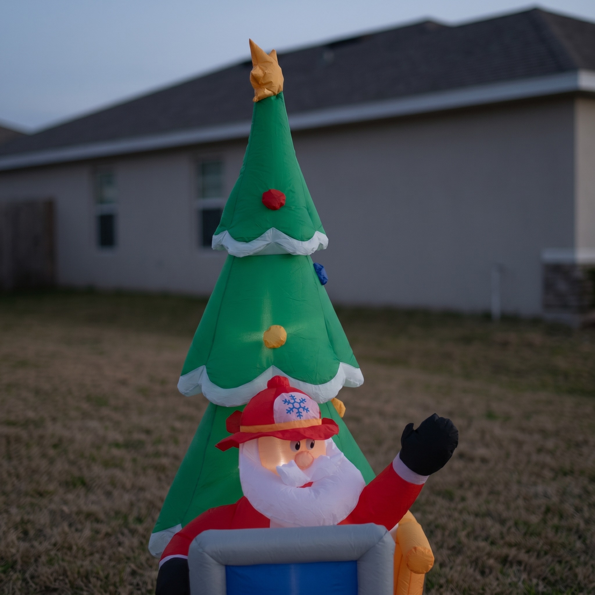 Inflatable Santa Fire Truck with LED Lights, Red, photo 3 of 5