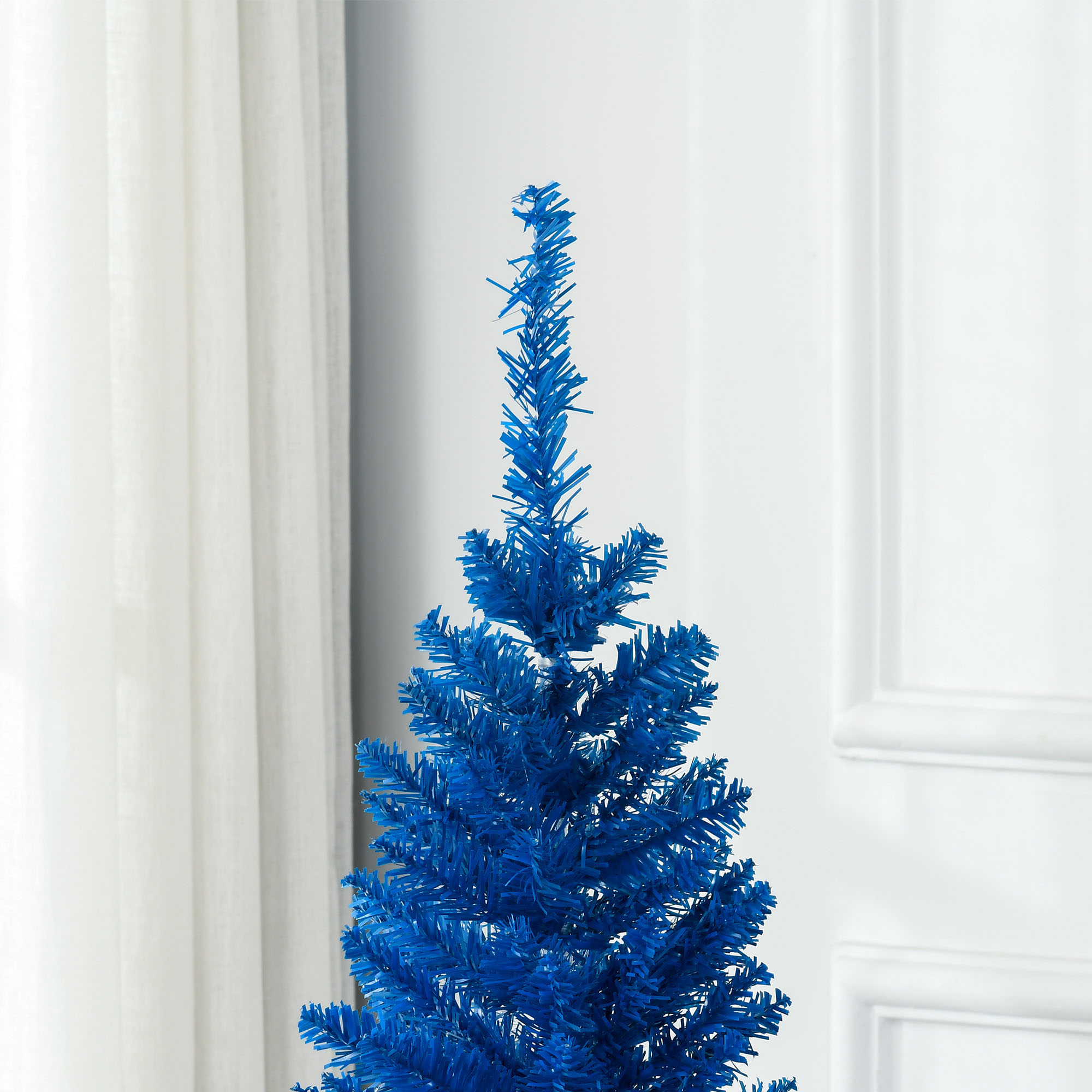 7-Foot Pencil Christmas Tree with Plastic Stand, Blue, photo 4 of 5