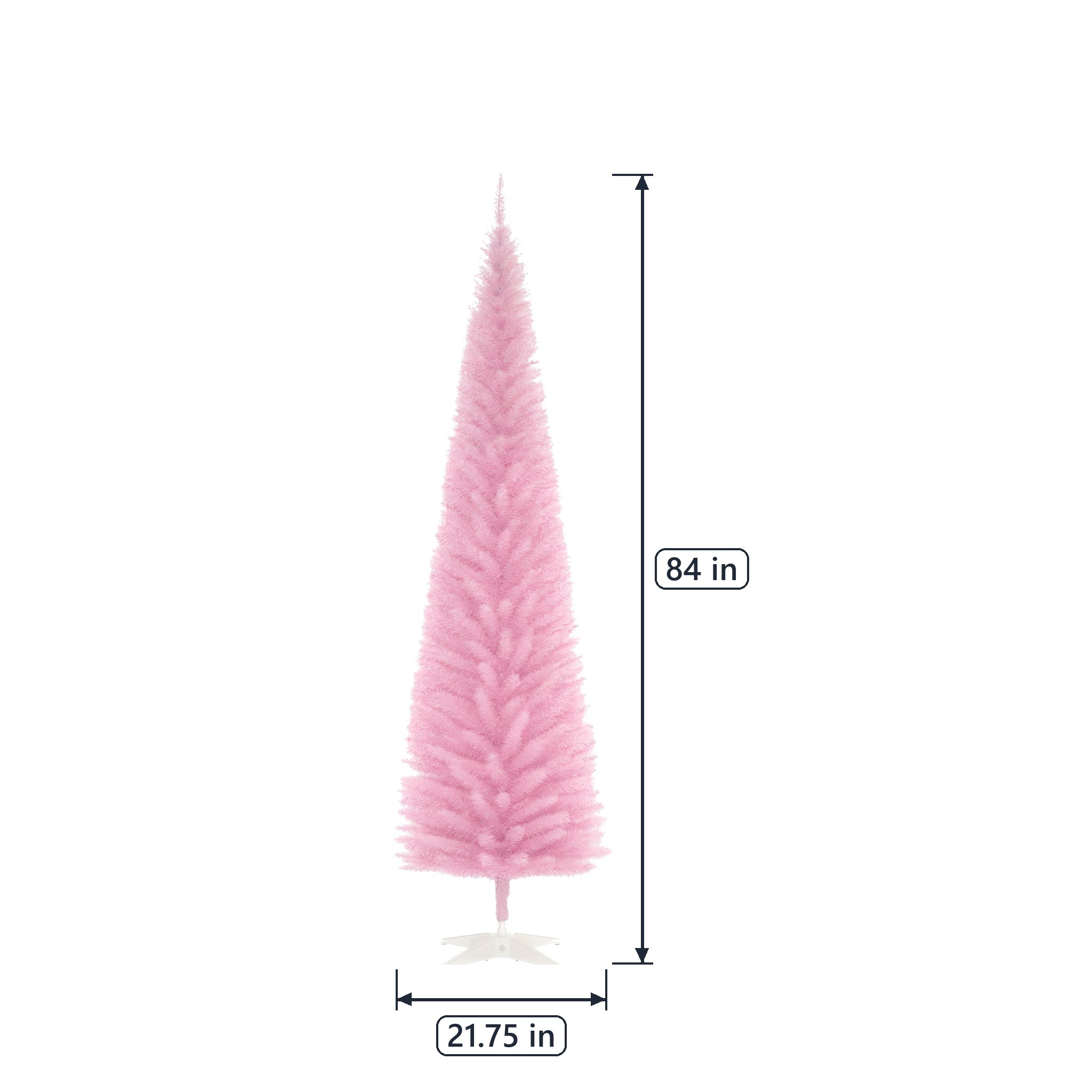 7 ft Pencil Christmas Tree with Stand, Unlit, Pink, photo 2 of 5