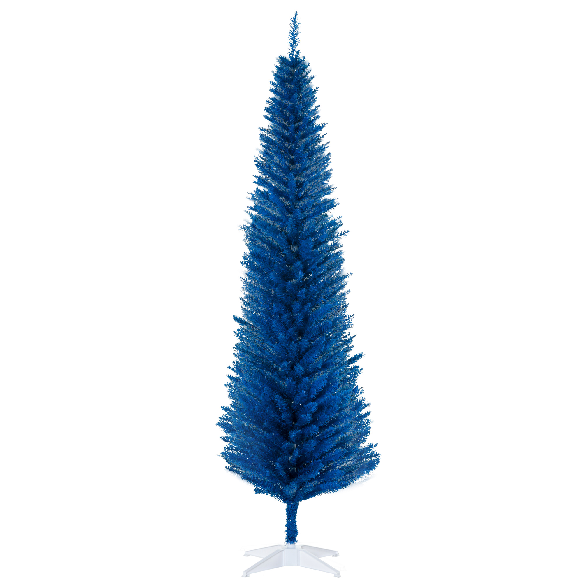 7-Foot Pencil Christmas Tree with Plastic Stand, Blue, photo 3 of 5