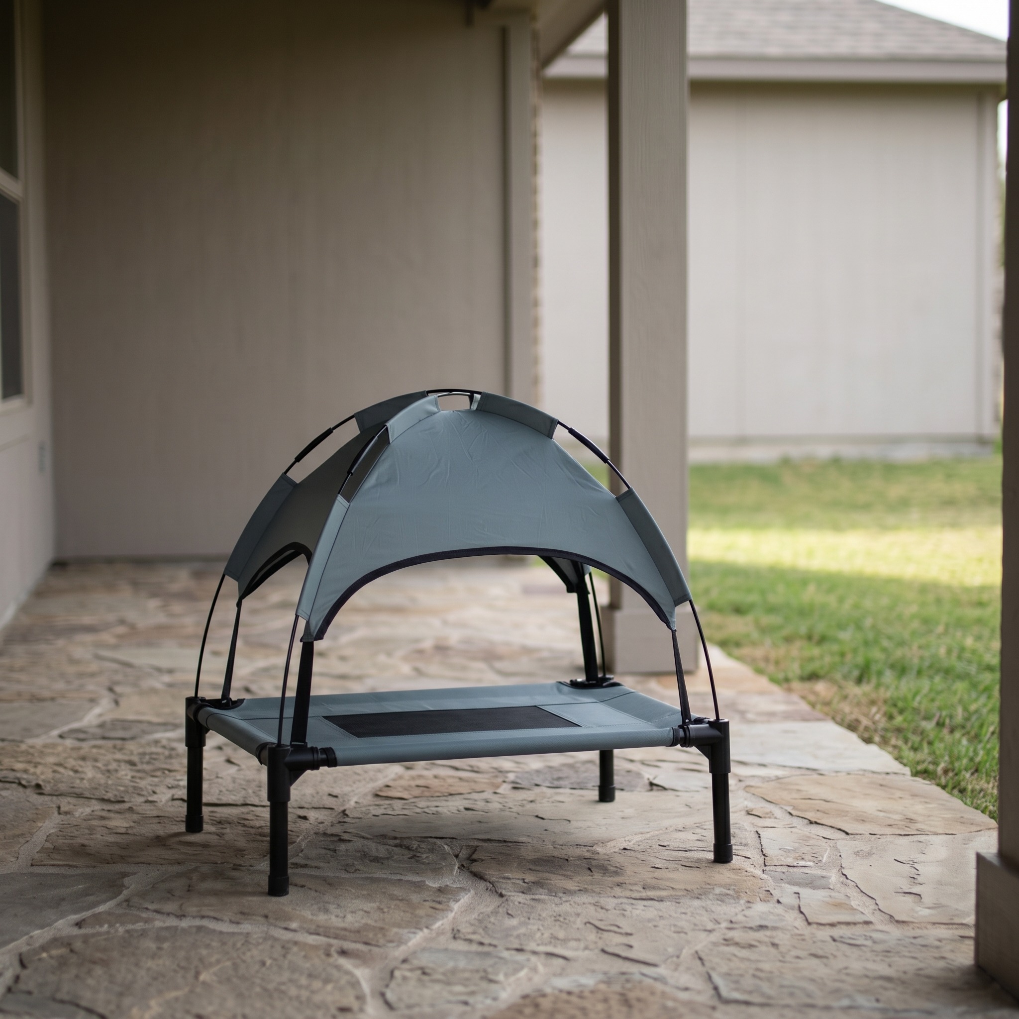 Elevated Dog Cot with Removable Canopy, 24 in, Gray, photo 2 of 5