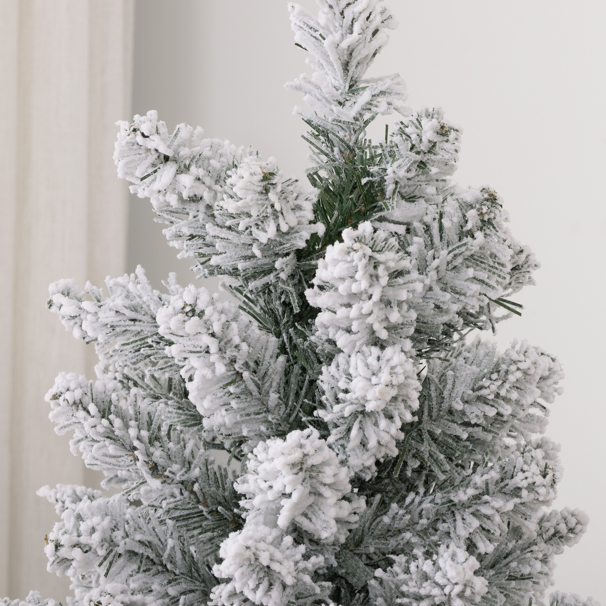 7 ft Christmas Tree with Snow Flocking, Pencil, Green, photo 5 of 5