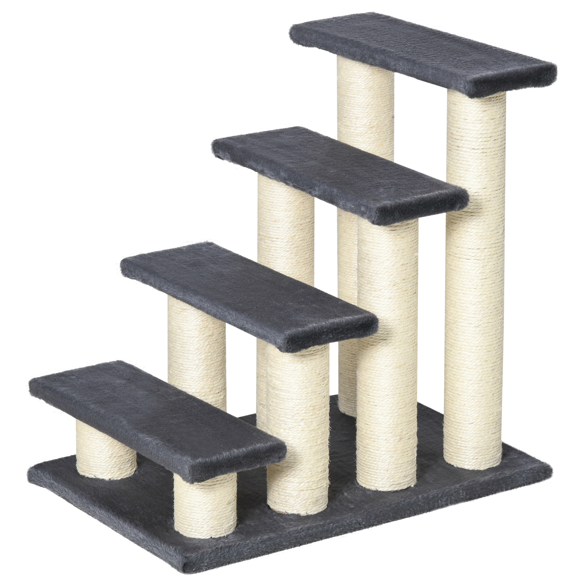 4-Step Cat Stairs with Sisal Posts, Gray, photo 4 of 5