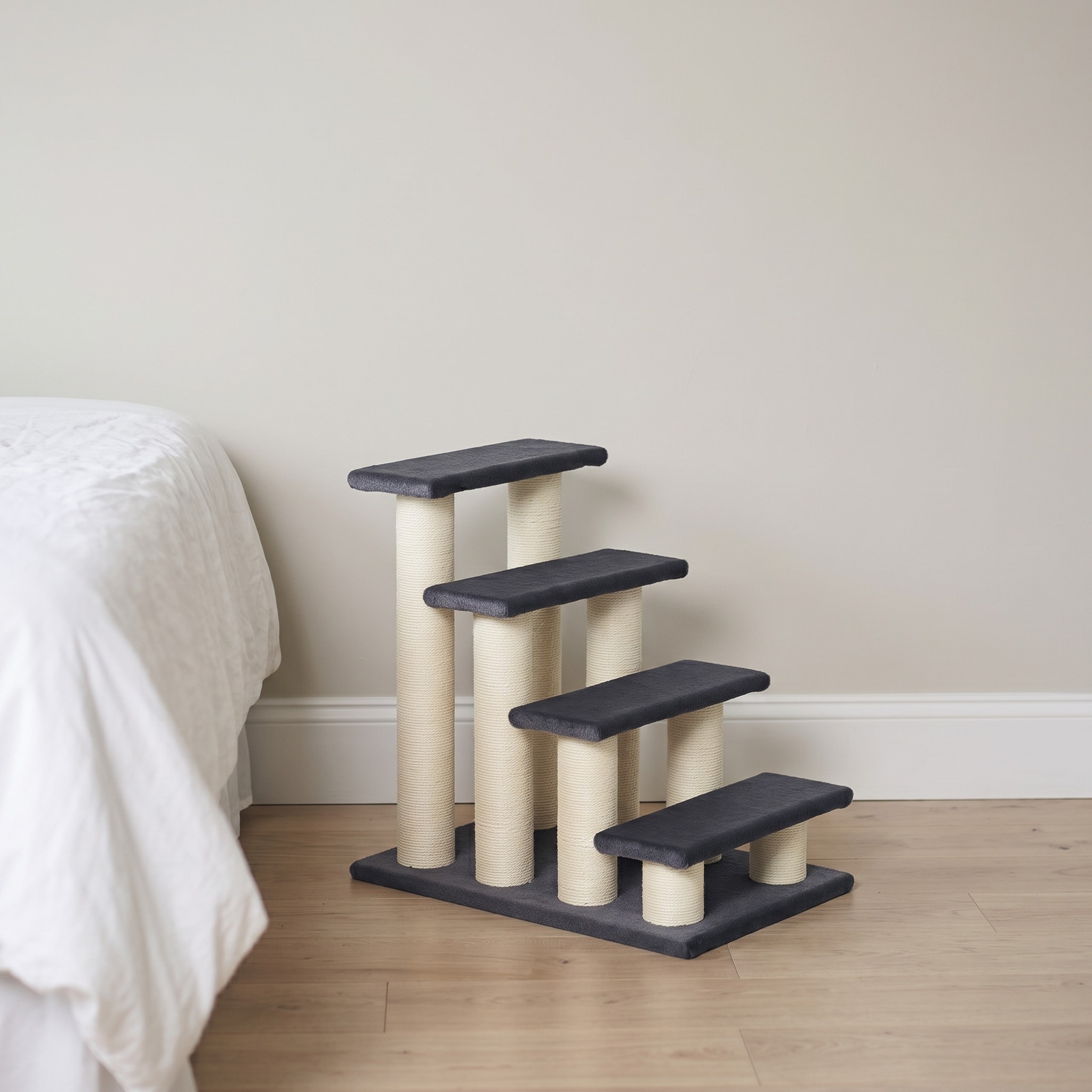 4-Step Cat Stairs with Sisal Posts, Gray, photo 2 of 5