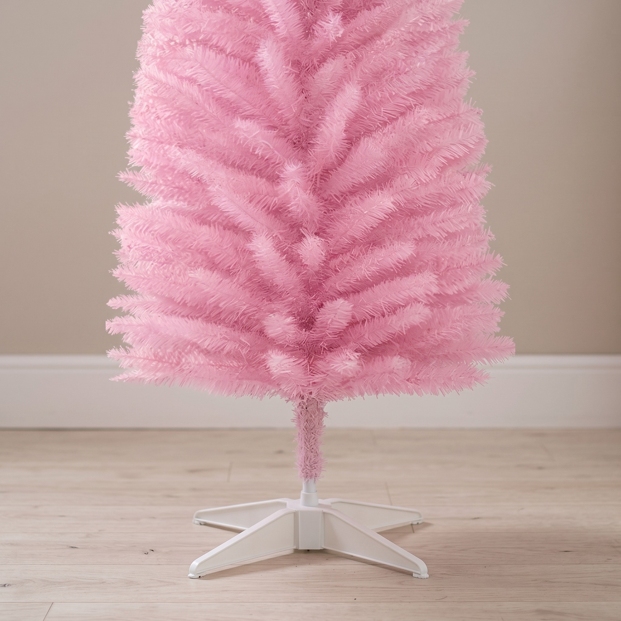 7 ft Pencil Christmas Tree with Stand, Unlit, Pink, photo 3 of 5