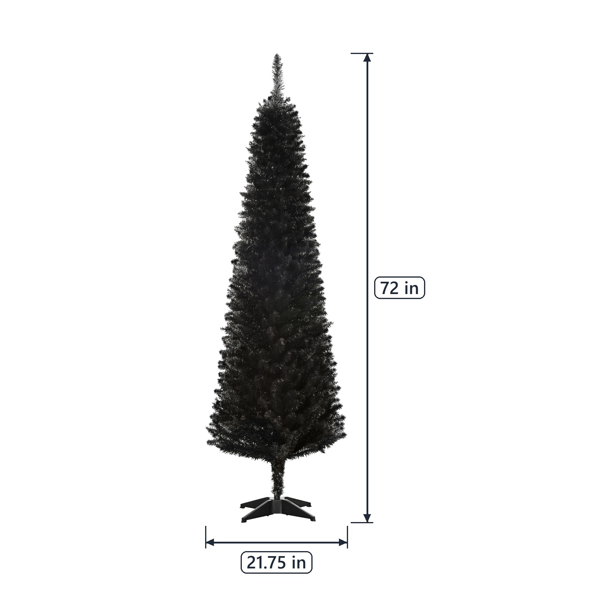 6 ft Pencil Christmas Tree, Unlit, Black, photo 2 of 5