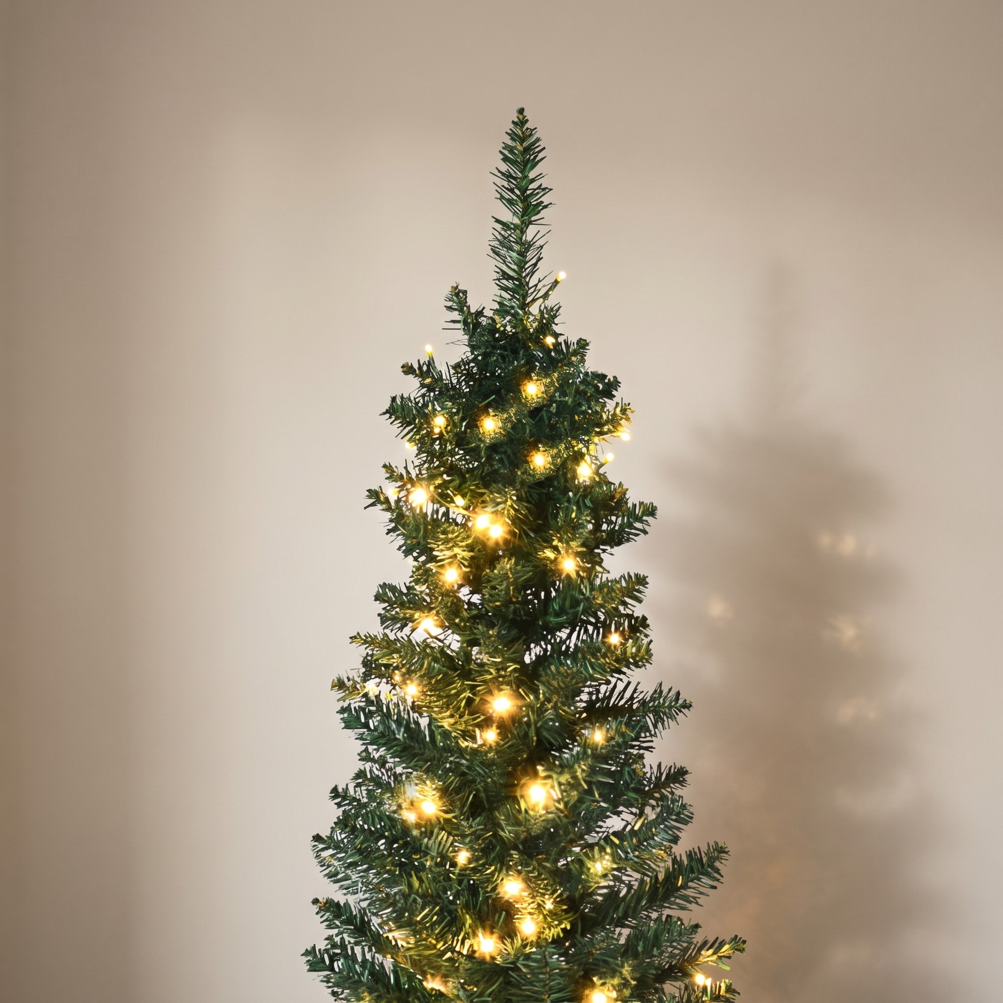 6 ft Christmas Tree with 200 Warm White LEDs, Pencil, Green, photo 4 of 5