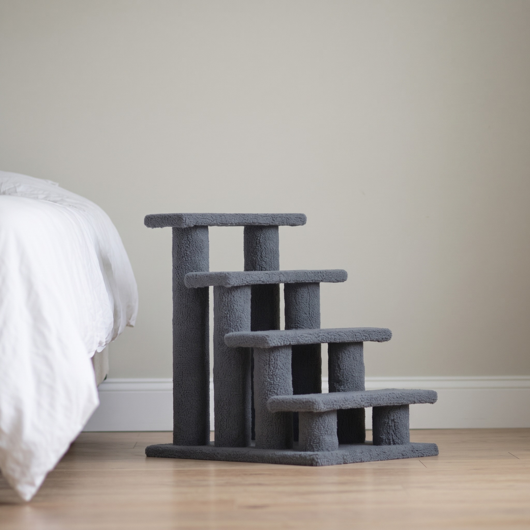 4-Step Pet Stairs with Scratching Posts, Gray, photo 2 of 5