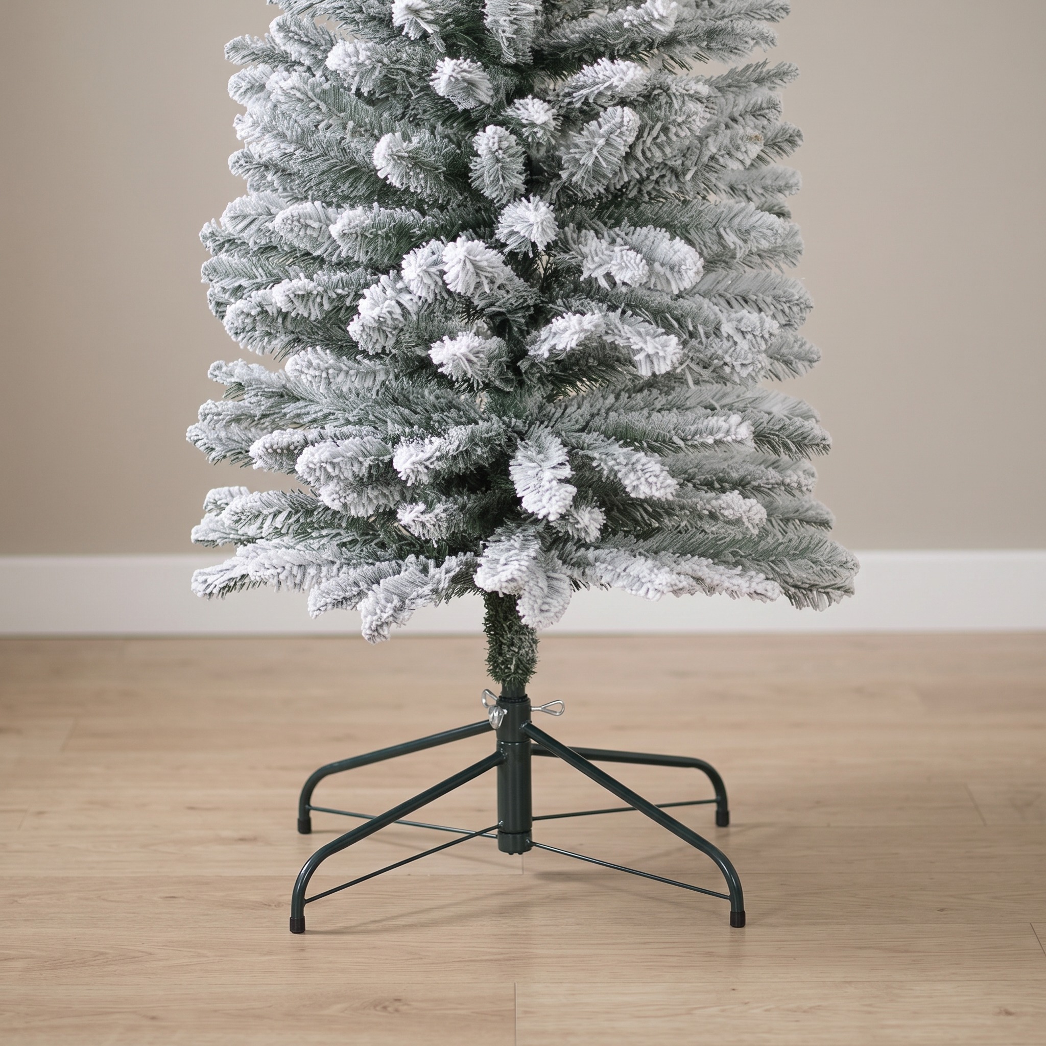 7 ft Christmas Tree with Snow Flocking, Pencil, Green, photo 3 of 5
