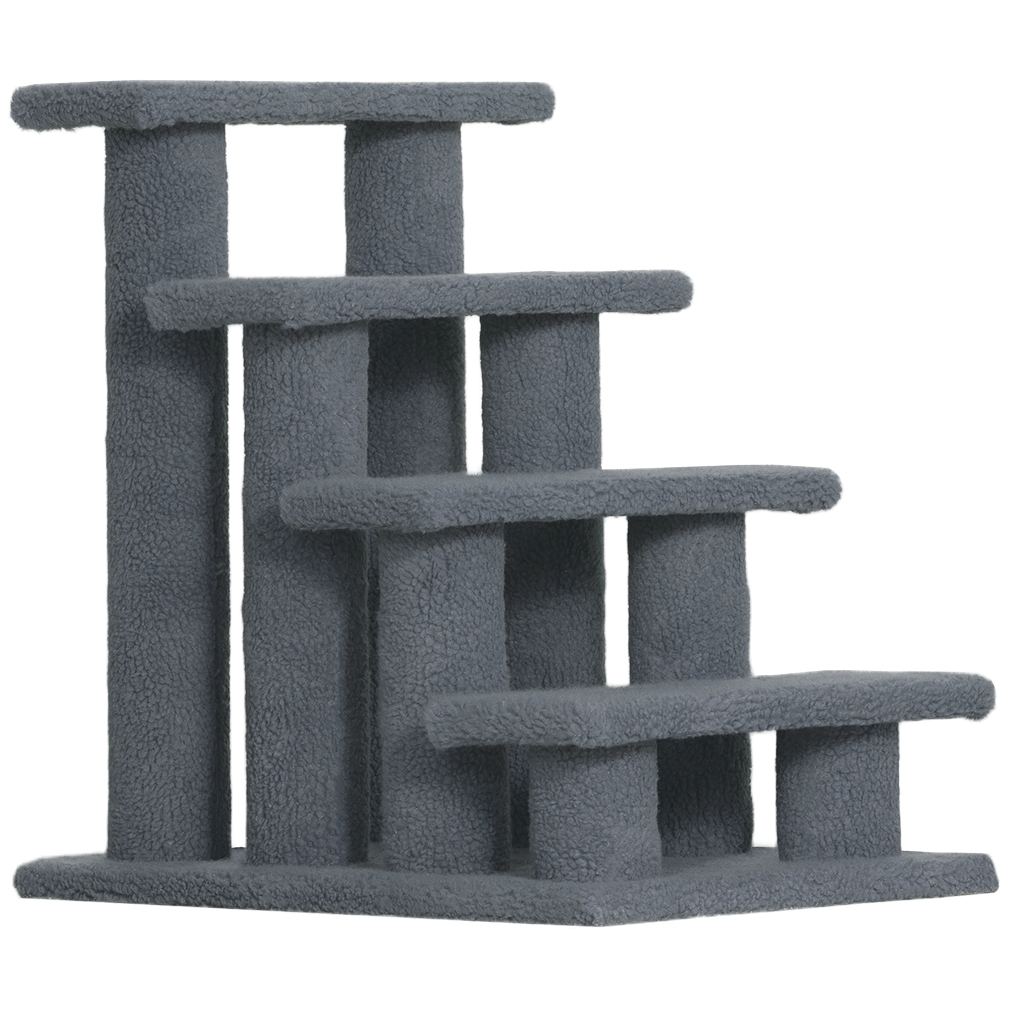 4-Step Pet Stairs with Scratching Posts, Gray, photo 3 of 5