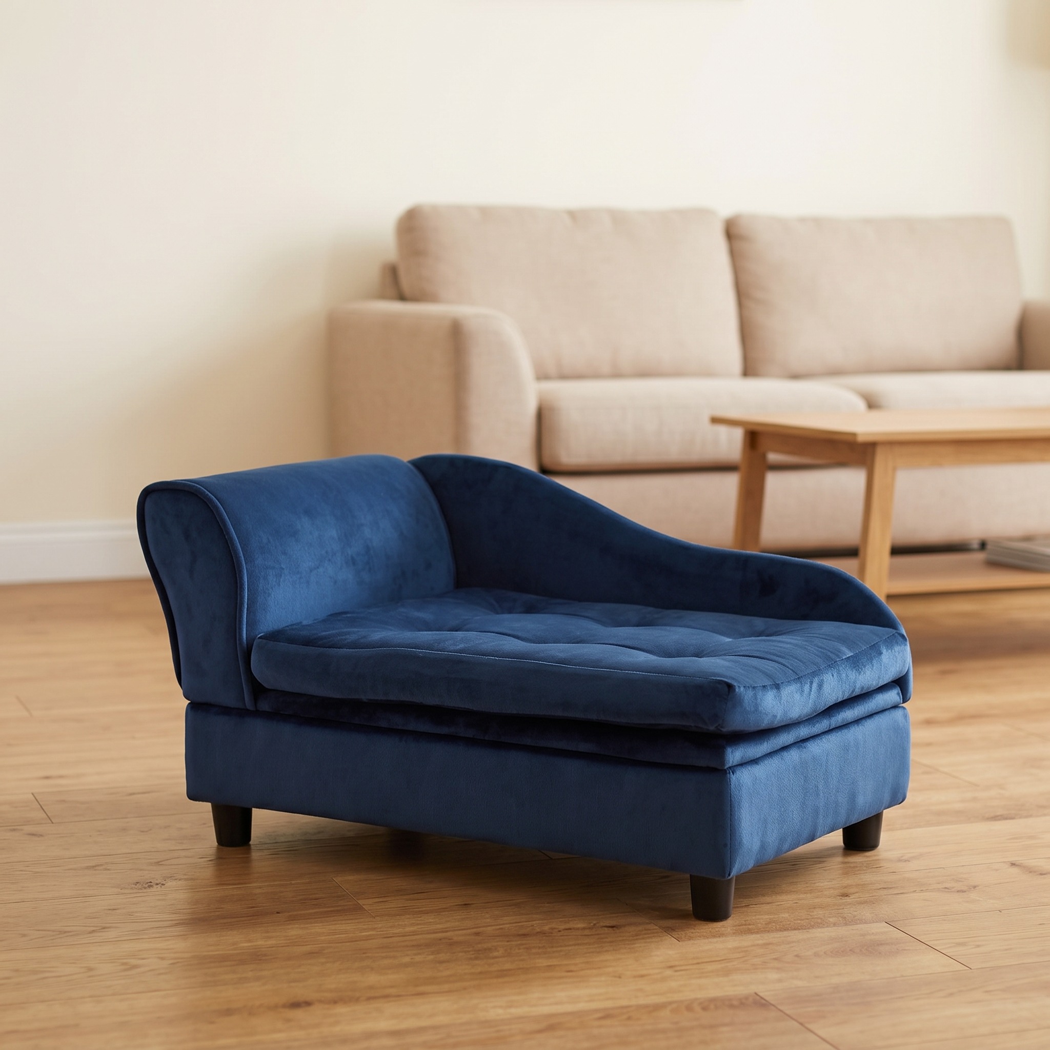 Pet Sofa with Hidden Lift-Top Storage, Blue, photo 1 of 5