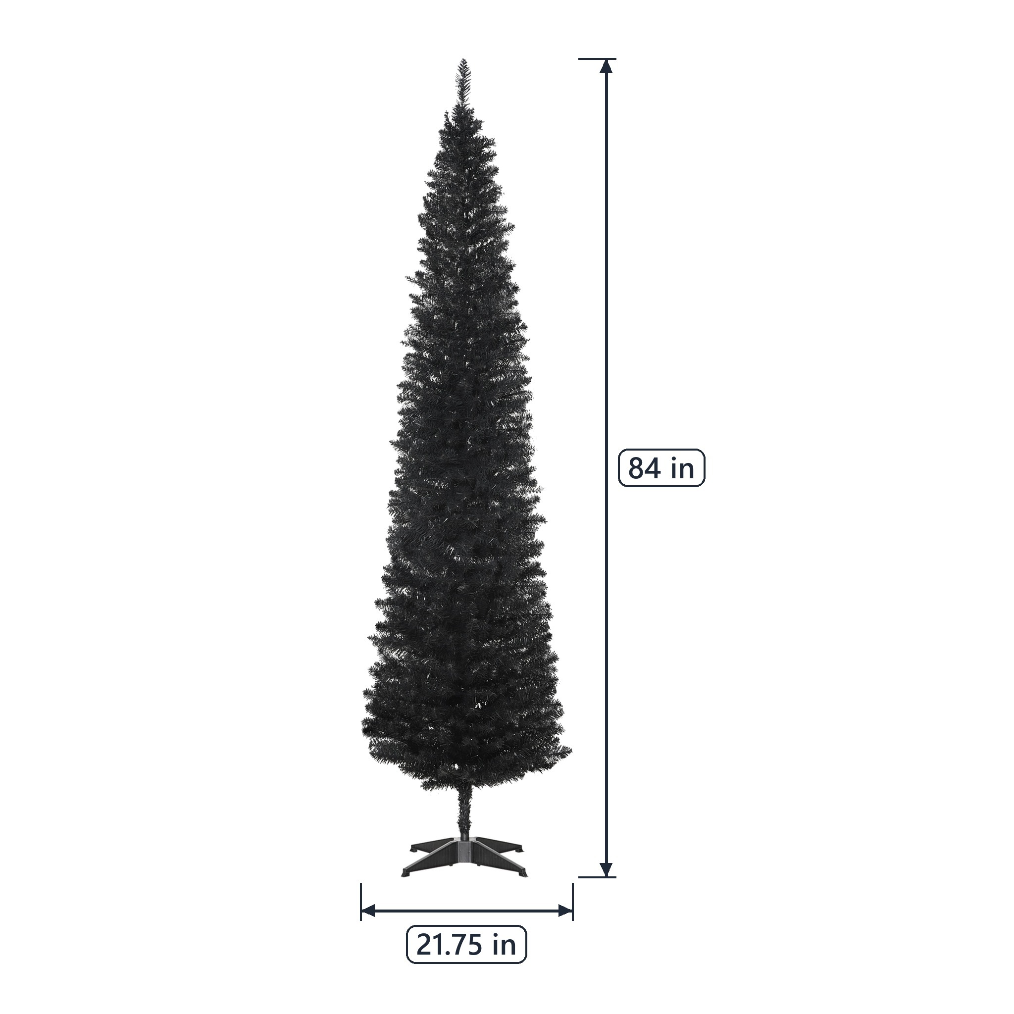 7 ft Pencil Christmas Tree with 499 Tips, Unlit, Black, photo 2 of 5