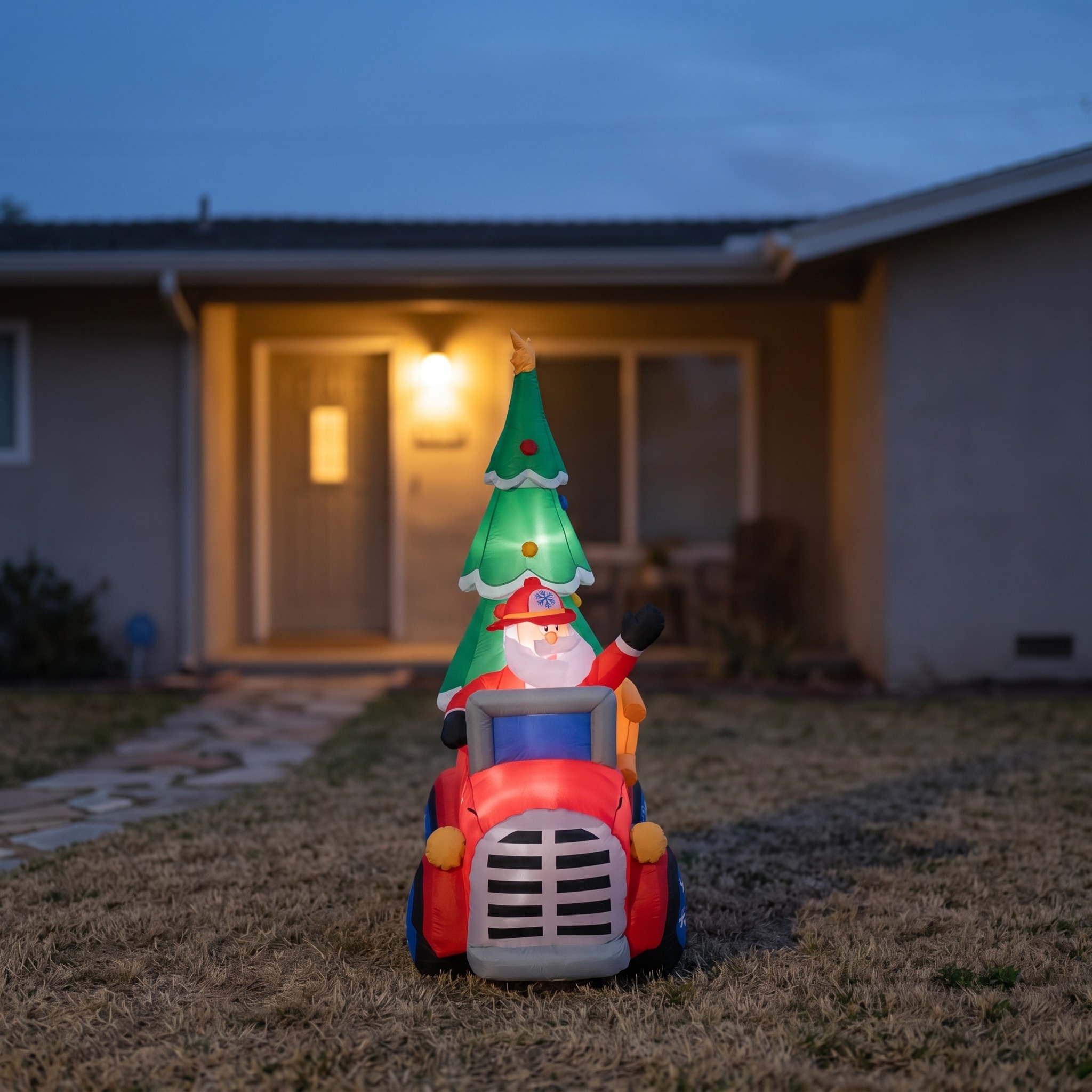 8 ft Santa Inflatable with Candy Cane, Red, photo 1 of 5