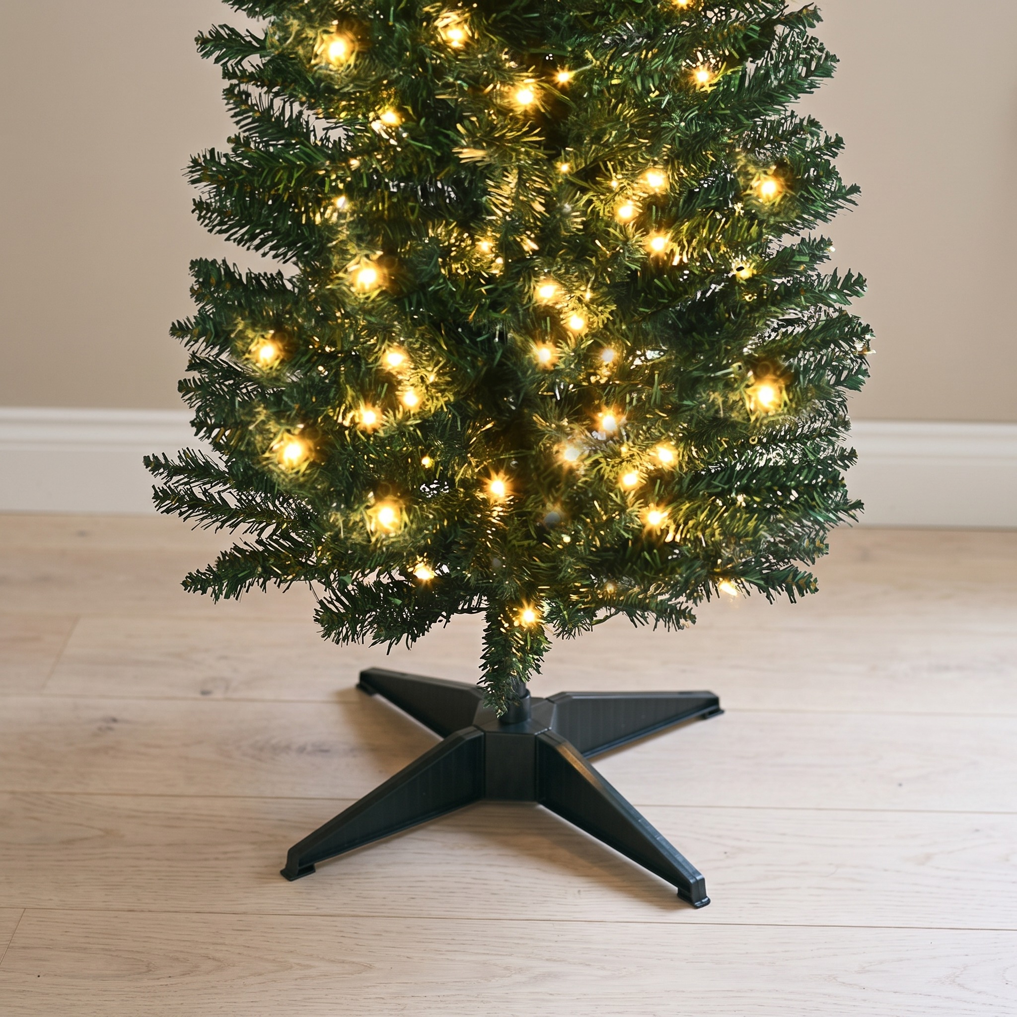 6 ft Christmas Tree with 200 Warm White LEDs, Pencil, Green, photo 3 of 5