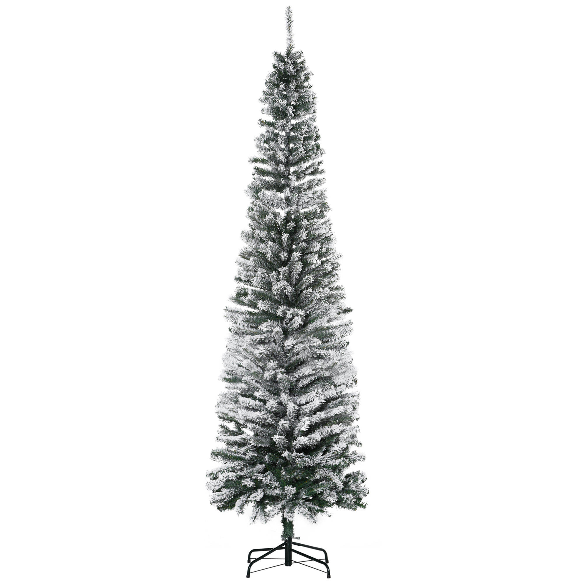 Pencil Christmas Tree with Snow Flocking, 90 in, Green, photo 5 of 5
