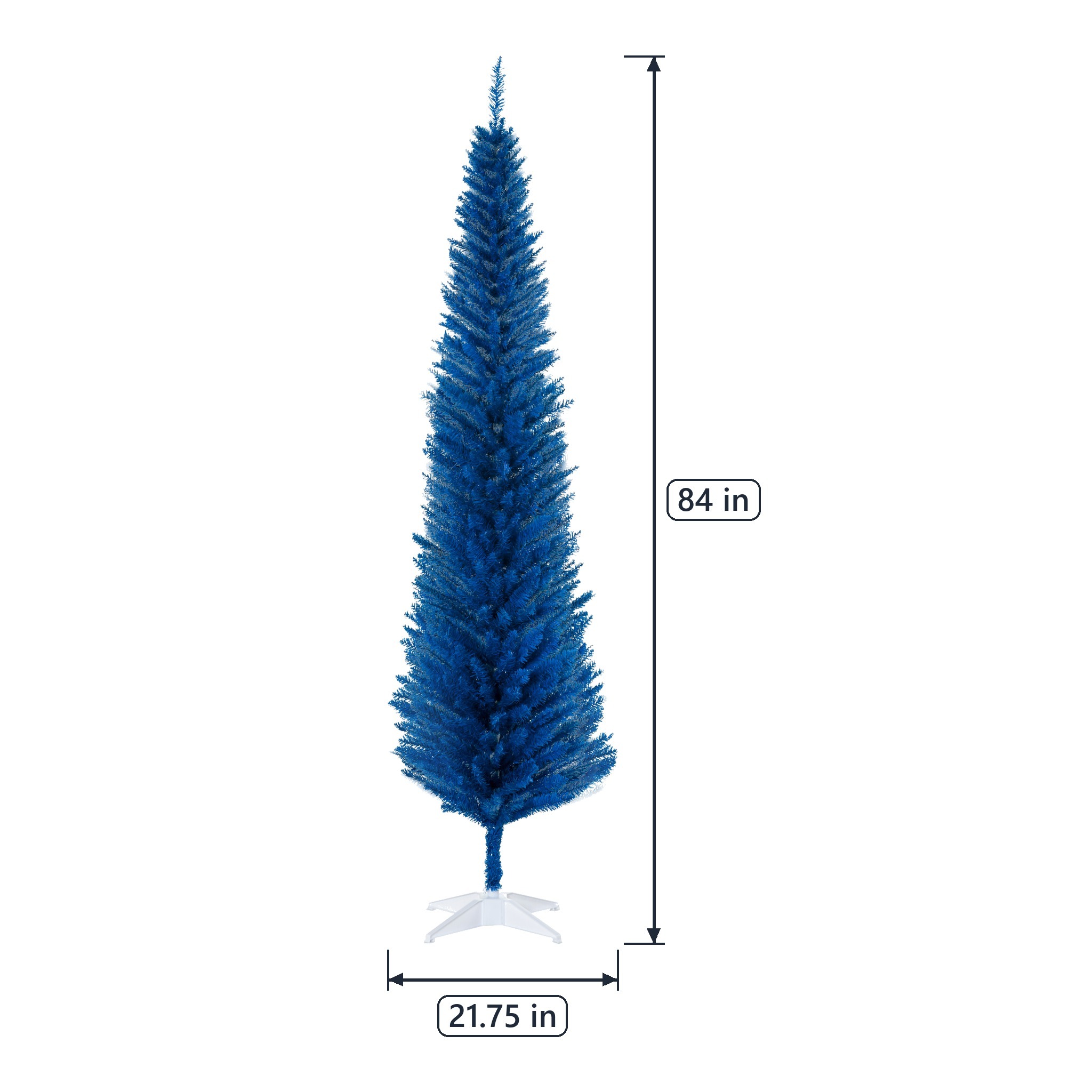 7-Foot Pencil Christmas Tree with Plastic Stand, Blue, photo 2 of 5