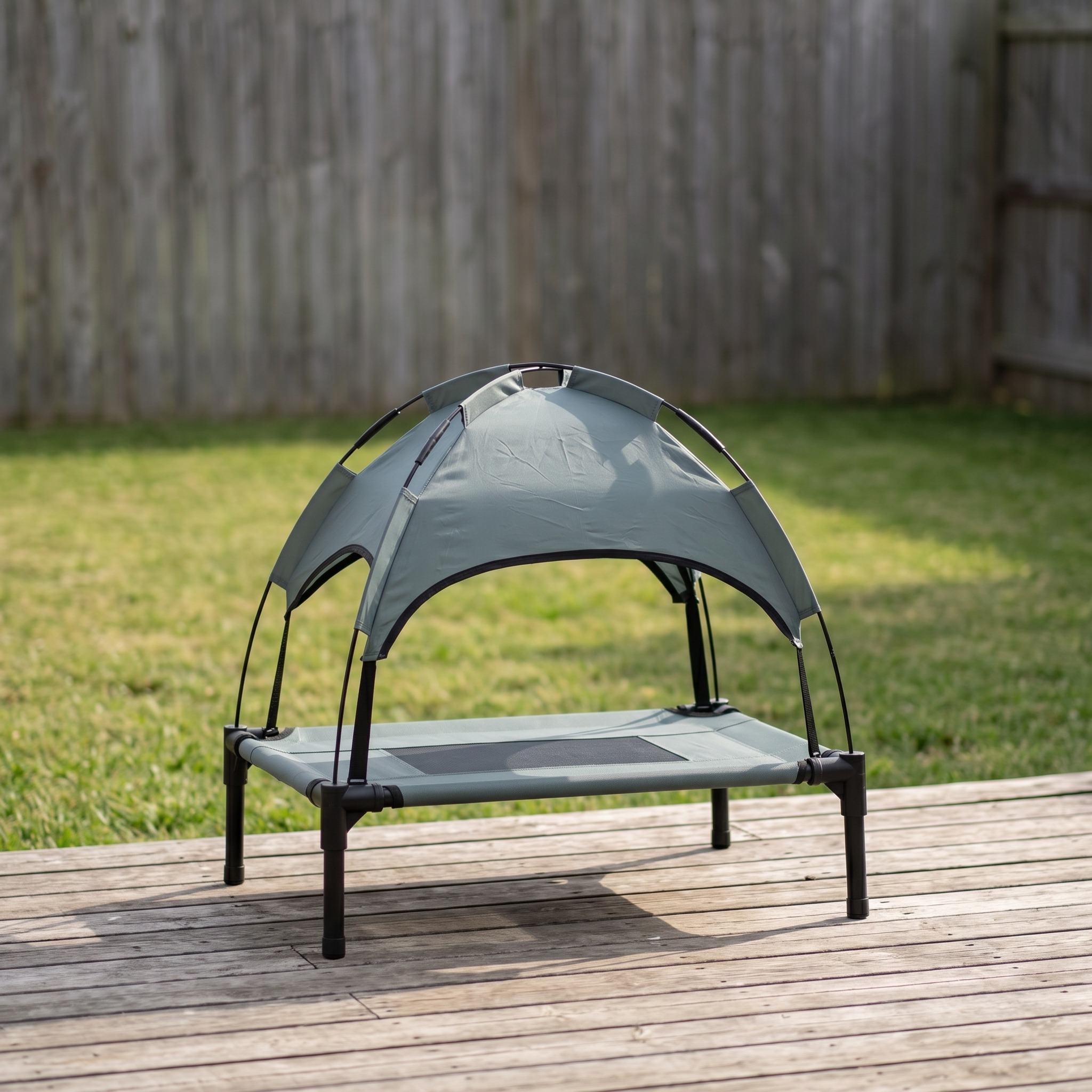 Elevated Dog Cot with Removable Canopy, 24 in, Gray, photo 1 of 5