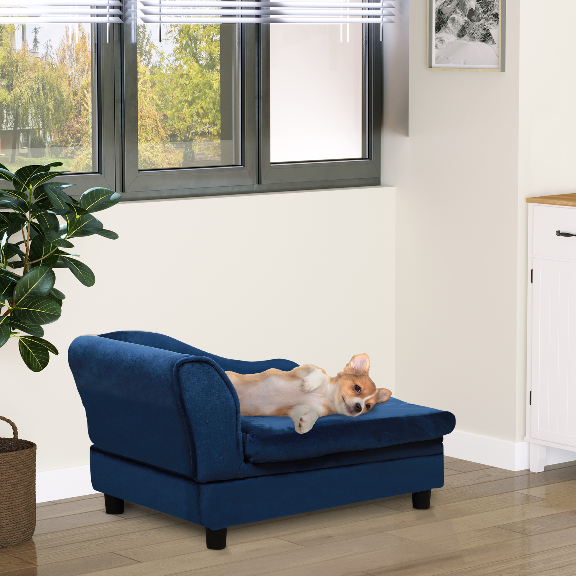 Pet Sofa with Hidden Lift-Top Storage, Blue, photo 5 of 5