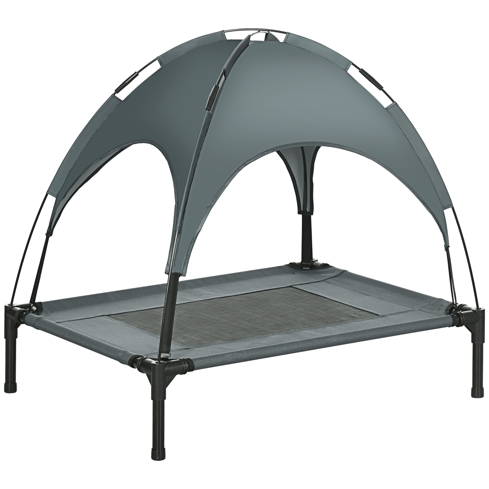 Elevated Dog Cot with Removable Canopy, Gray, photo 3 of 5