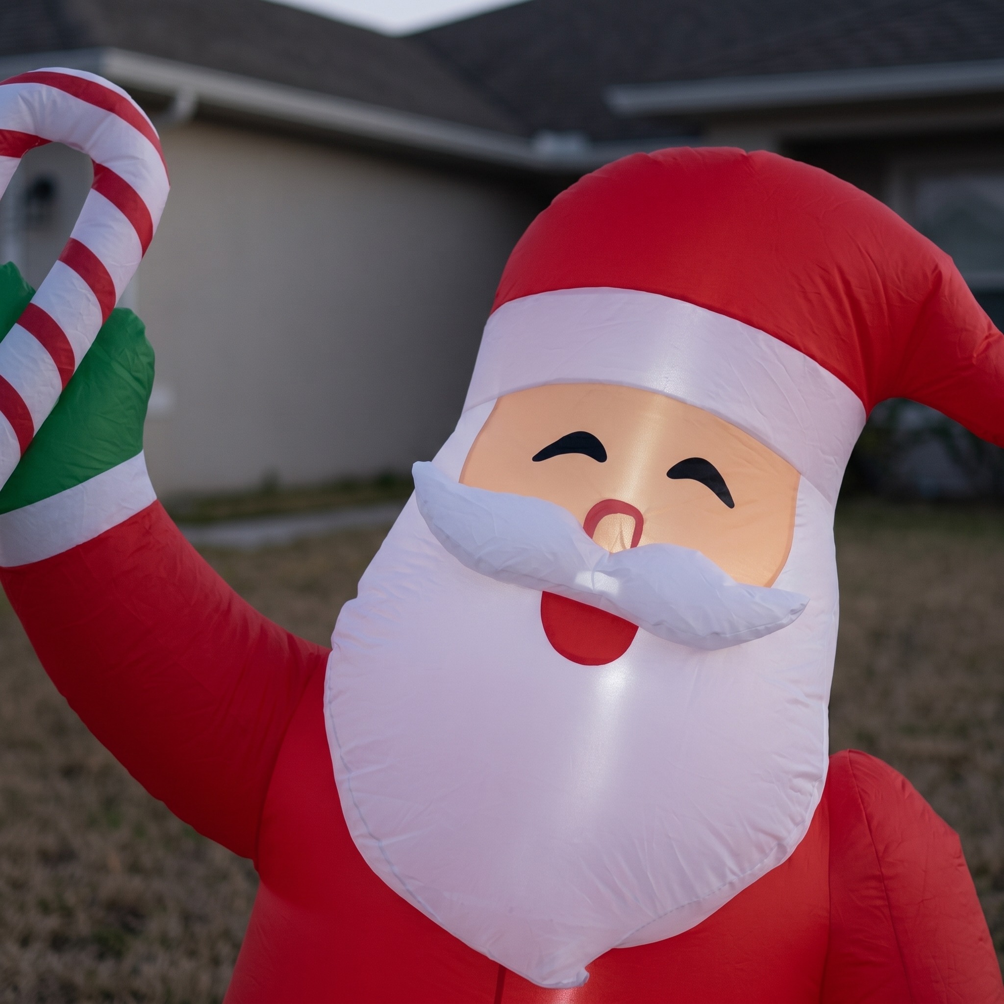 8 ft Santa Inflatable with Candy Cane, Red, photo 3 of 5