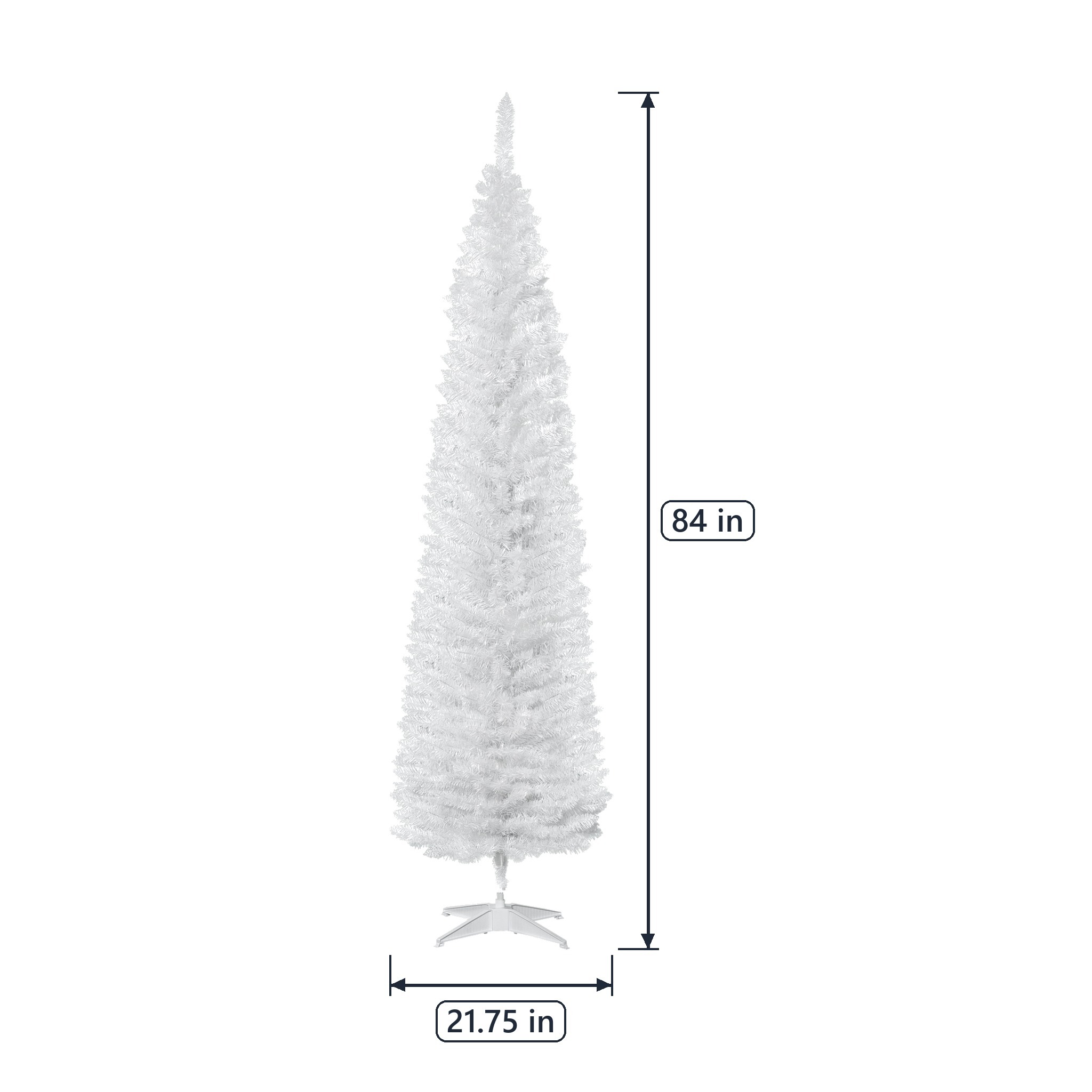 7 ft Pencil Christmas Tree, Unlit, White, photo 2 of 5