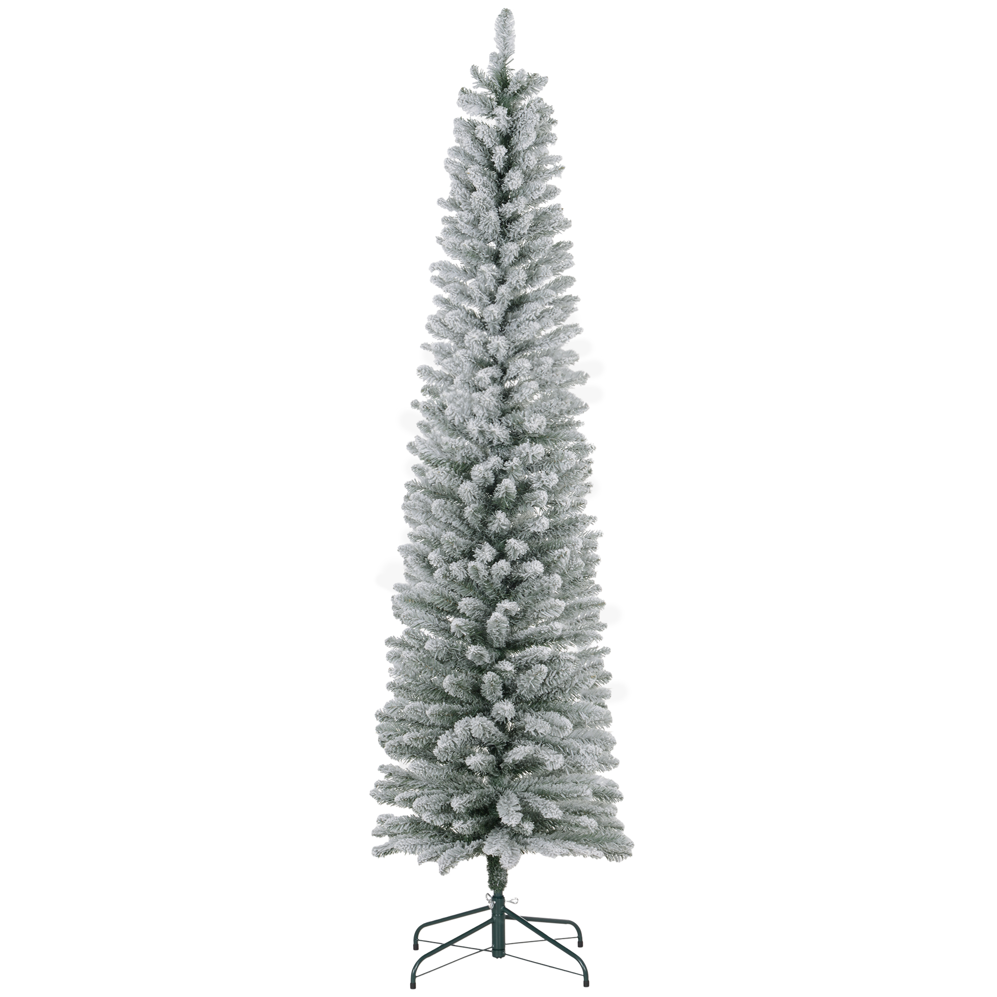 7 ft Christmas Tree with Snow Flocking, Pencil, Green, photo 4 of 5