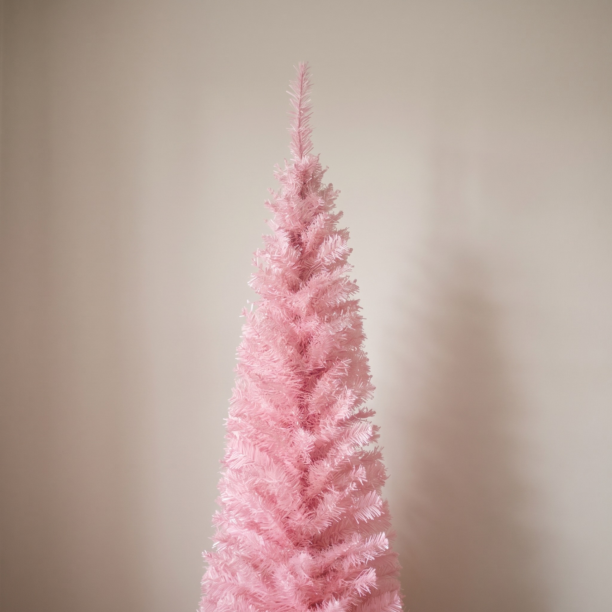 7 ft Pencil Christmas Tree with Stand, Unlit, Pink, photo 4 of 5
